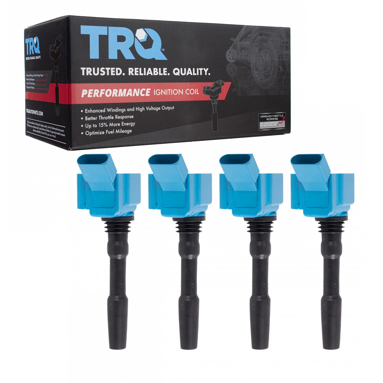 TRQ Ignition Coil Set Compatible with 2016-2018 Audi A3 Sportback e-tron 2019-2021 Volkswagen Golf 2014-2021 Jetta