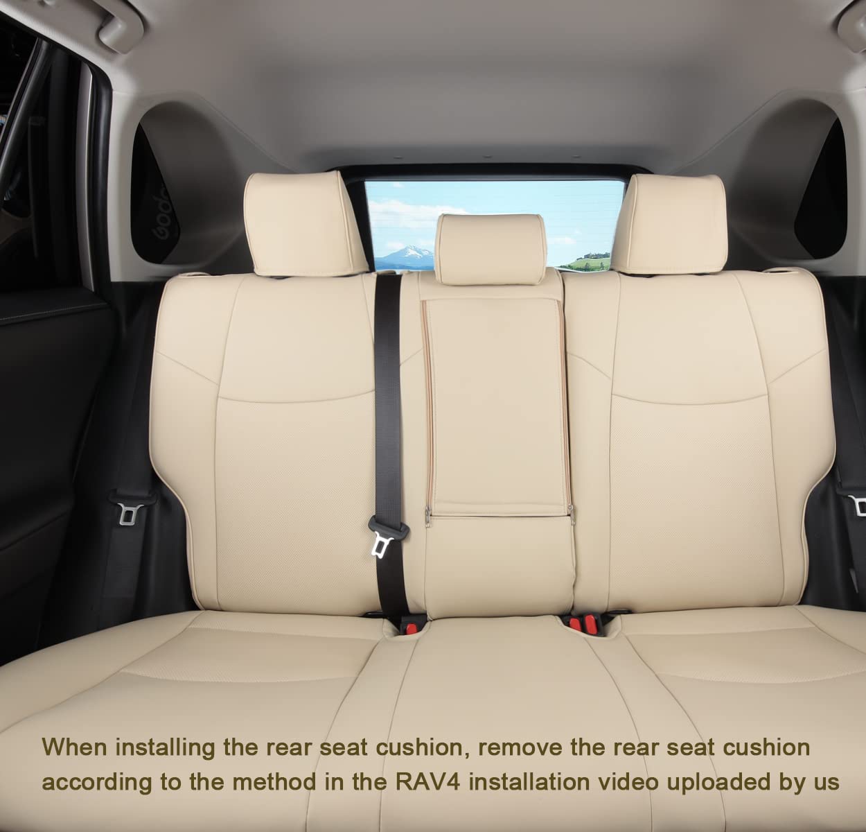 LULUDA Toyota RAV4 Seat Covers, Waterproof Faux Leather, Beige, LU02-Prime-XSE Hybrid, 2019-2023 Full Set