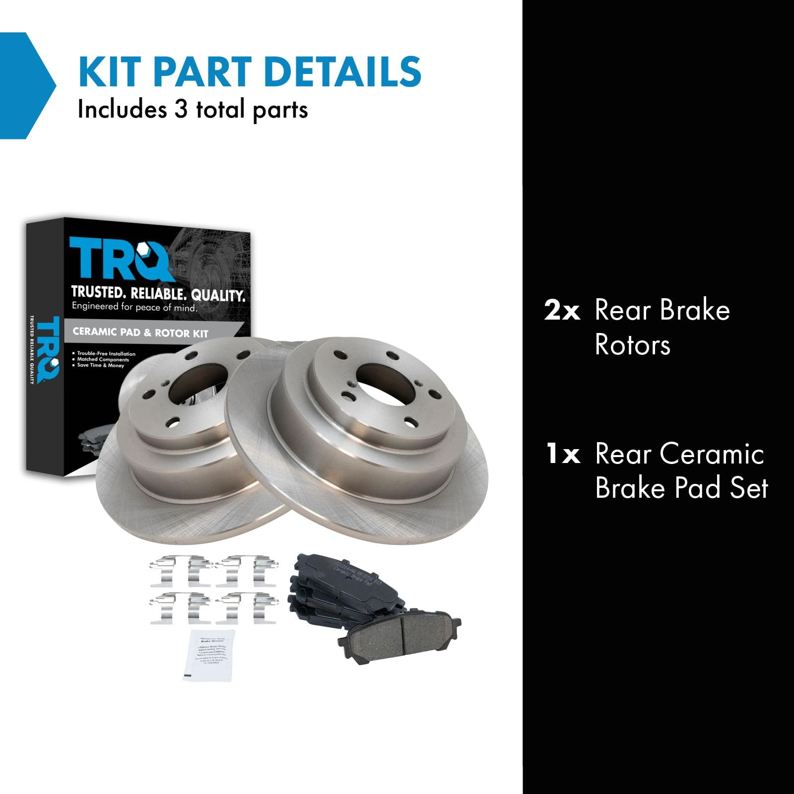 Trq Rear Brake Pad & Rotor Kit Brake Pads Brake Rotor Ceramic Compatible With 2005-2006 Saab 9-2X 2004-2008 Subaru Forester 2004