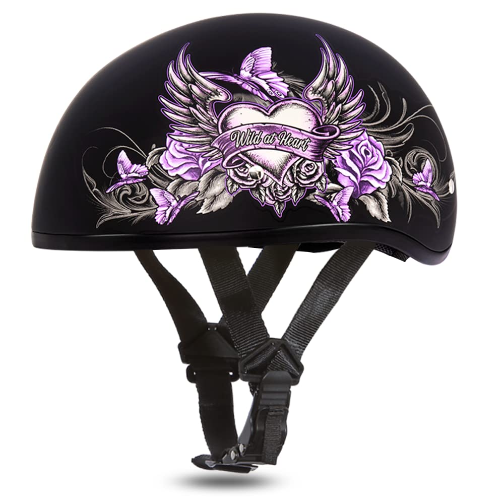 Daytona Helmets Half Skull Cap Motorcycle Helmet - Dot Approved [Wild At Heart] [S]