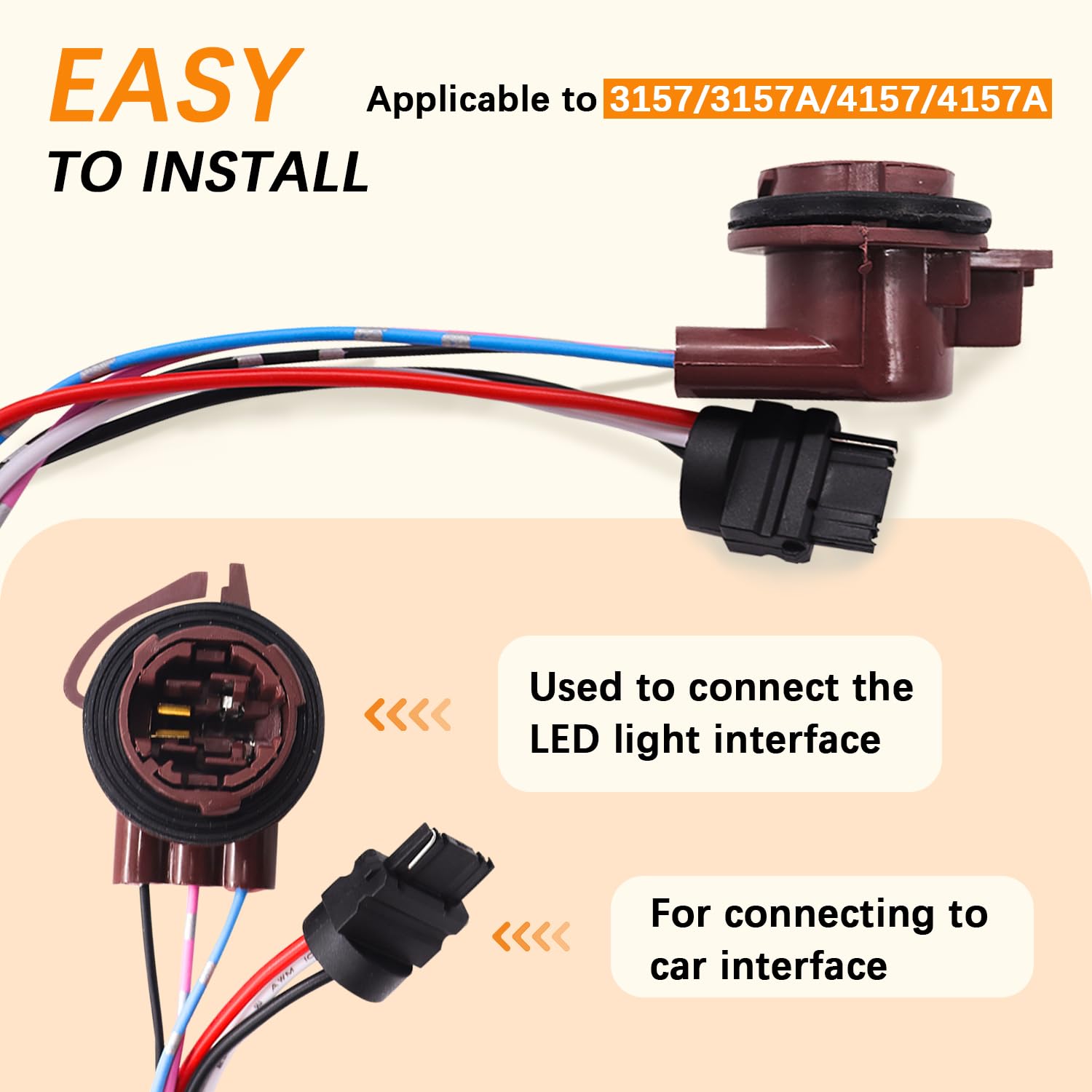 mankk 2Pcs 3157 3057 4157 LED Resistor Kit, 50W 6 Ohm Turn Signal Bulb Relay Harness Resistor Adapter Fix Flashing Error Code Wa