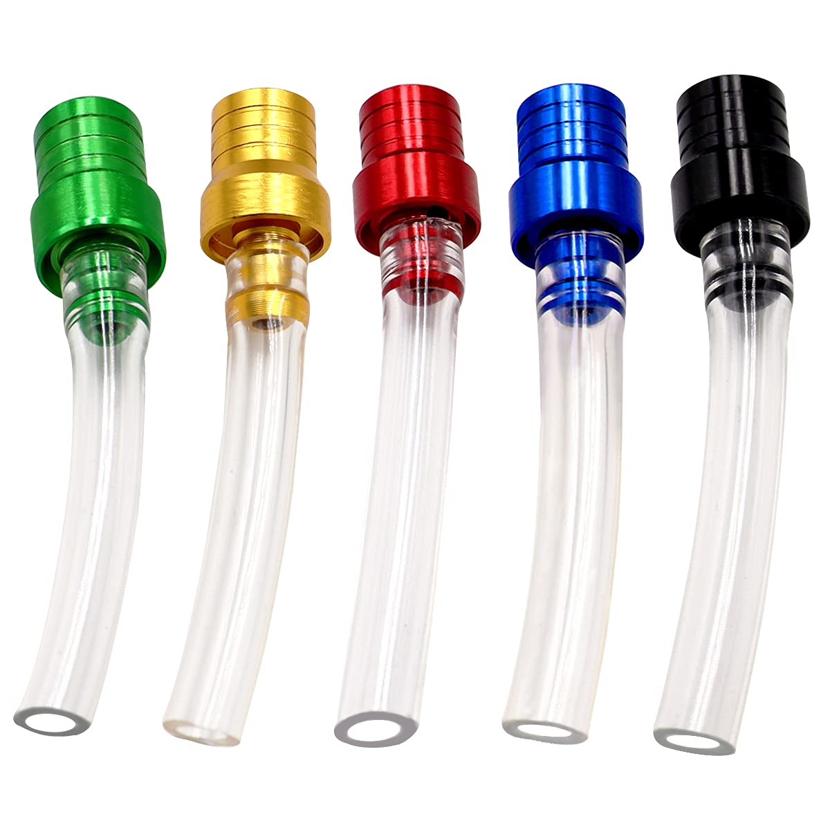 Taiss 5PCS Motorcycle Gas Cap Gas Fuel Tank Cap Vent, Breathing Tube Hose Two-Way Fuel-Saving Breather Cap, Suitable For All Off