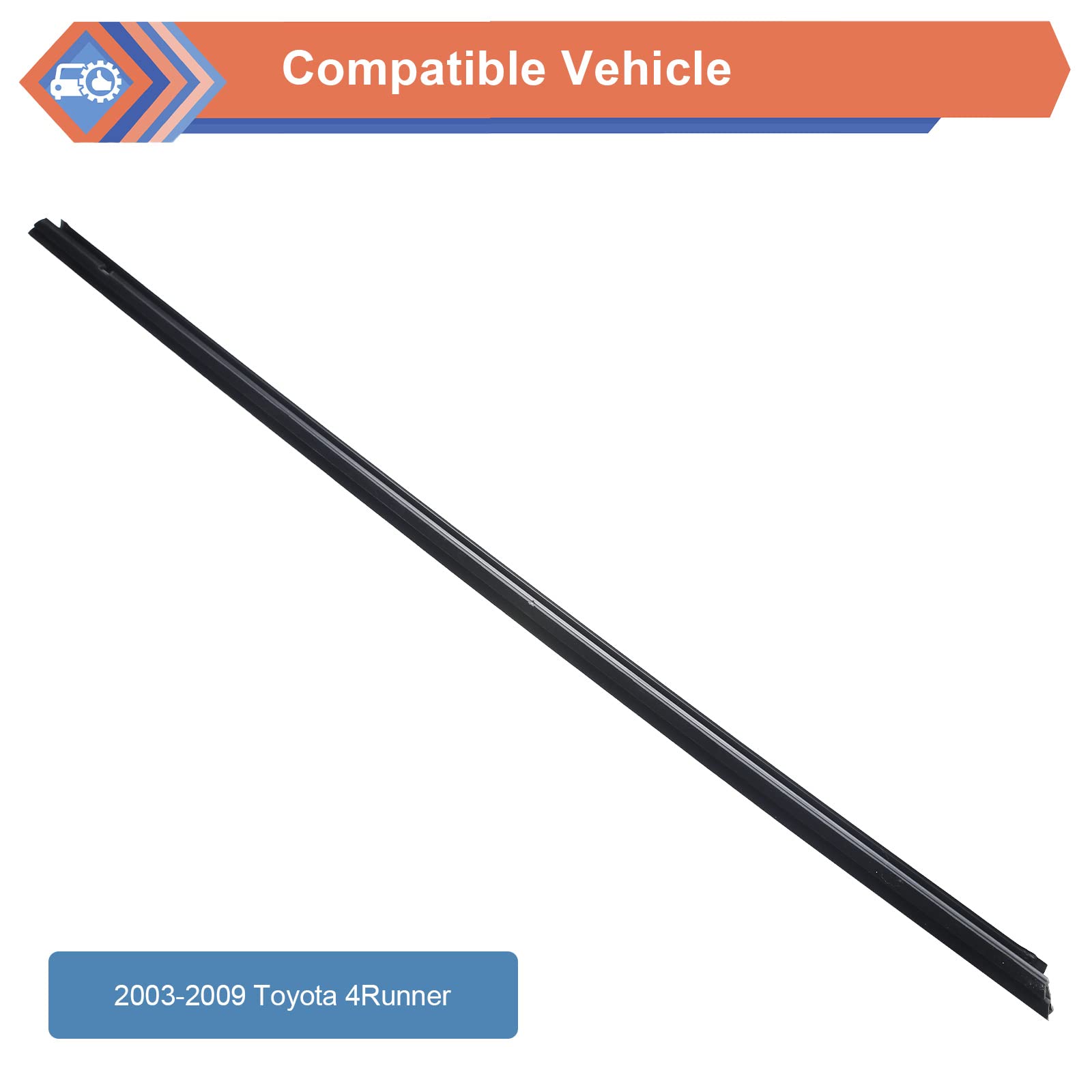 Zonfant Rear Liftgate Tailgate Trunk Back Hatch Car Outer Door Window Glass Belt Molding Weatherstrip Seal Compatible With Toyota Vehicle 2003-2009 4Runner, Replace#68290-35031