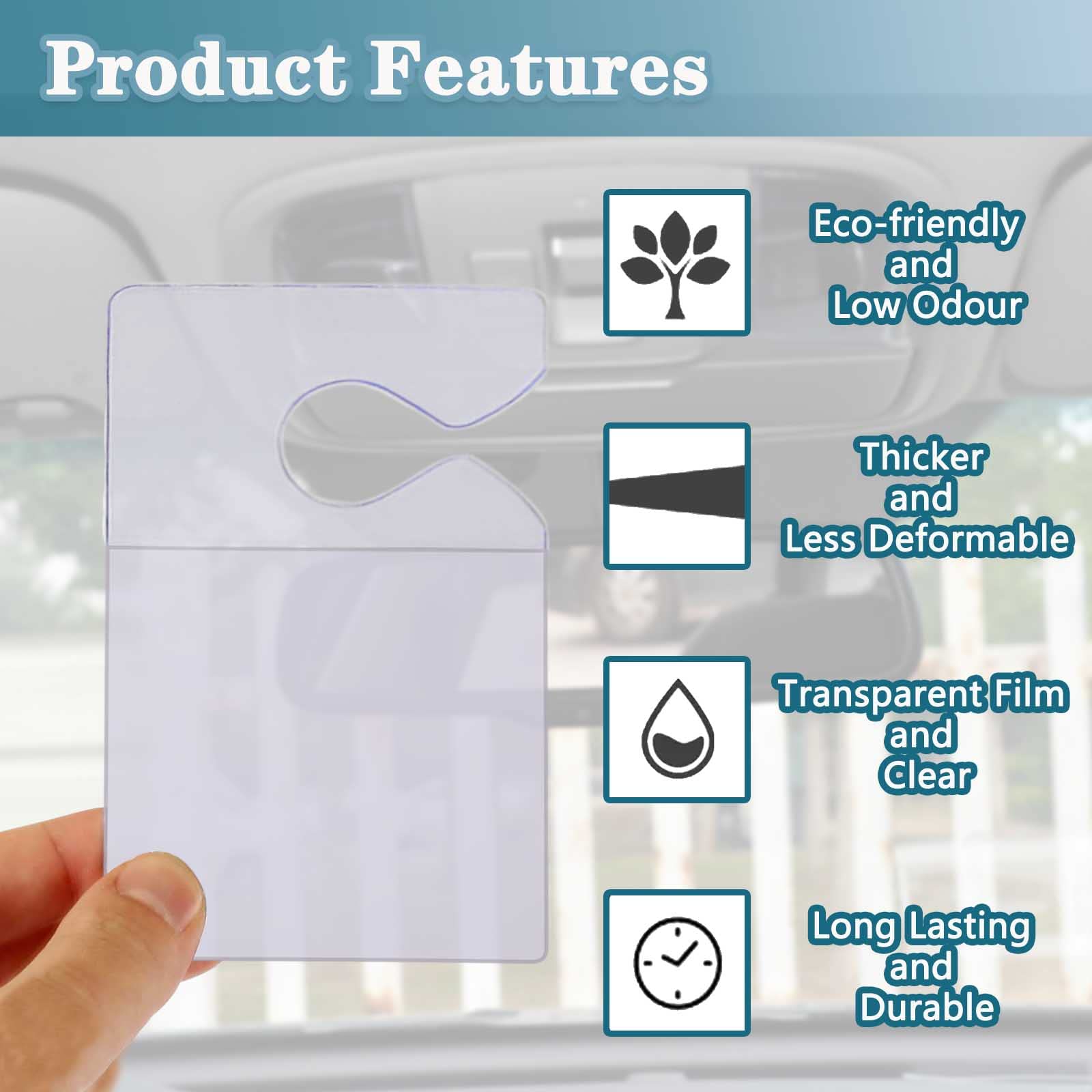 Clear Parking Permit Holder, Car Vertical Parking Lot Pass Rear View Mirror Hanger Vehicle Parking Pass Hang Tag Holder For Car