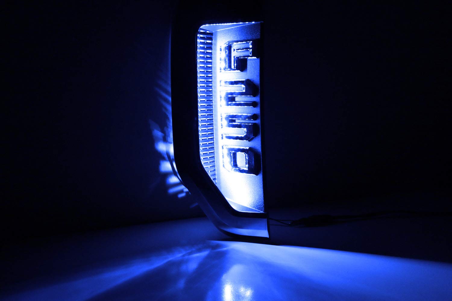 Ijdmtoy Ultra Blue Led Background Illumination Kit Compatible With 2017-2021 Ford F250 F350 F450 Super Duty Side Fender Chrome E