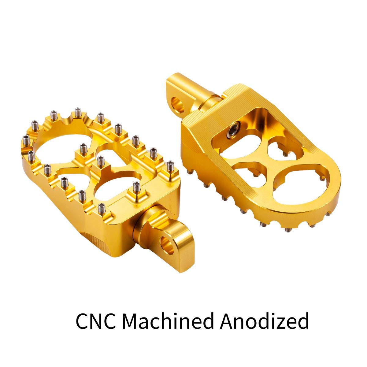 Hopider Cnc Wide Foot Pegs 360° Roating Mx Chopper Bobber Style For Harley Dyna Sportster Fatboy Iron 883,Gold