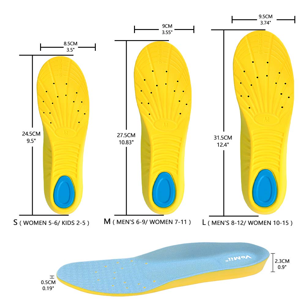 Shoe Insoles For Men Women And Kids, Memory Foam Insoles, Comfortable Sports Shoe Inserts For Shock Absorption And Relieve Foot