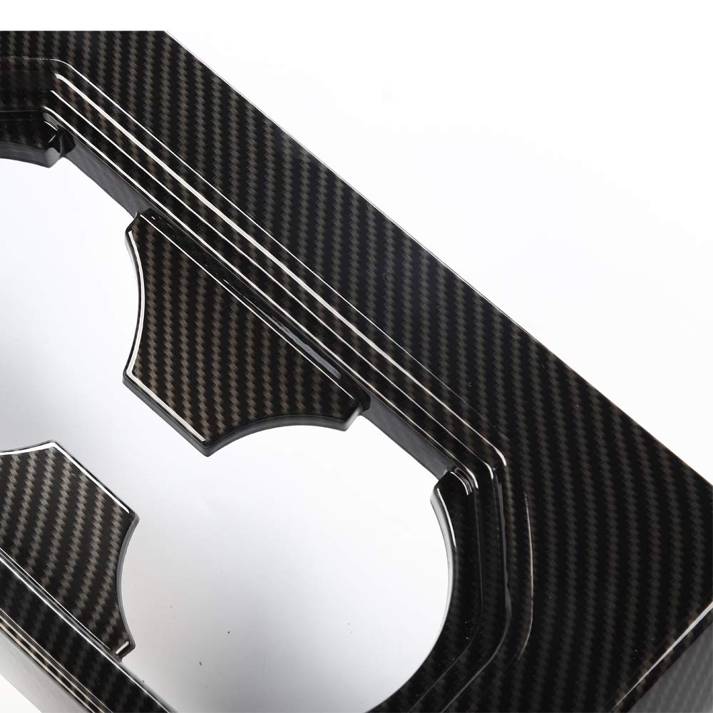 Keptrim For F150 Abs Carbon Fiber Gear Armrest Rear Cup Holder Trim For 2015 2016 2017 2018 2019 F150, For 2017 2018 F250 F350,1