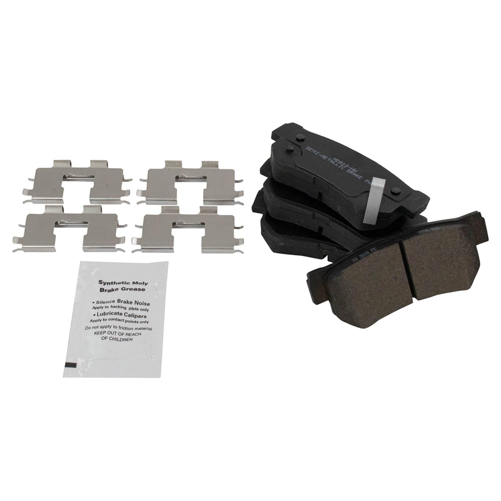 Trq Rear Brake Pad & Rotor Kit Brake Pads Brake Rotor Semi-Metallic Compatible With 2006-2009 Hyundai Azera