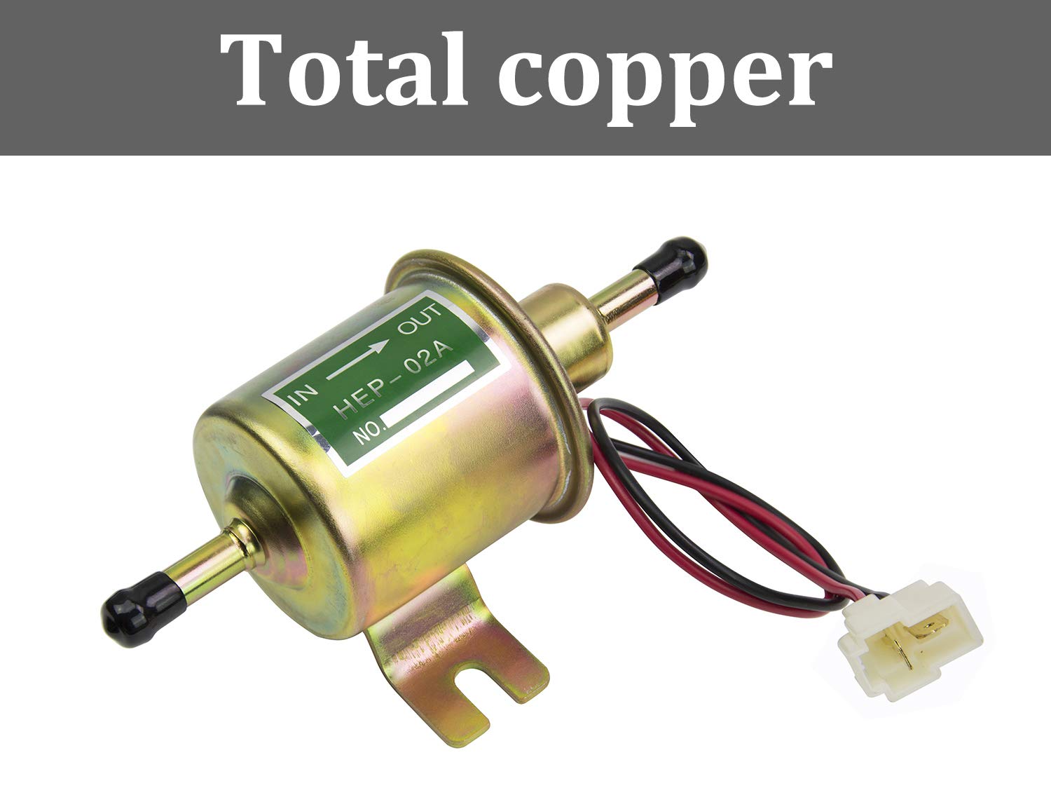 HiQltyla Universal 24V Low Pressure Heavy Duty Gas Diesel Inline Electric Fuel Pump HEP-02A (3-8 PSI) for Motorcycle Carburetor