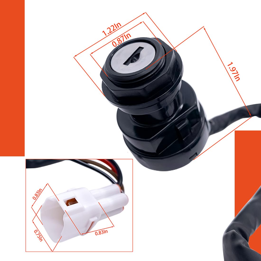 Aniro Moto Ignition Switch Key Fits for Yamaha Bear Tracker 250 YFM250 YFM-250 2000 2001 Yamaha Raptor 660 YFM660 Warrior 350 YF
