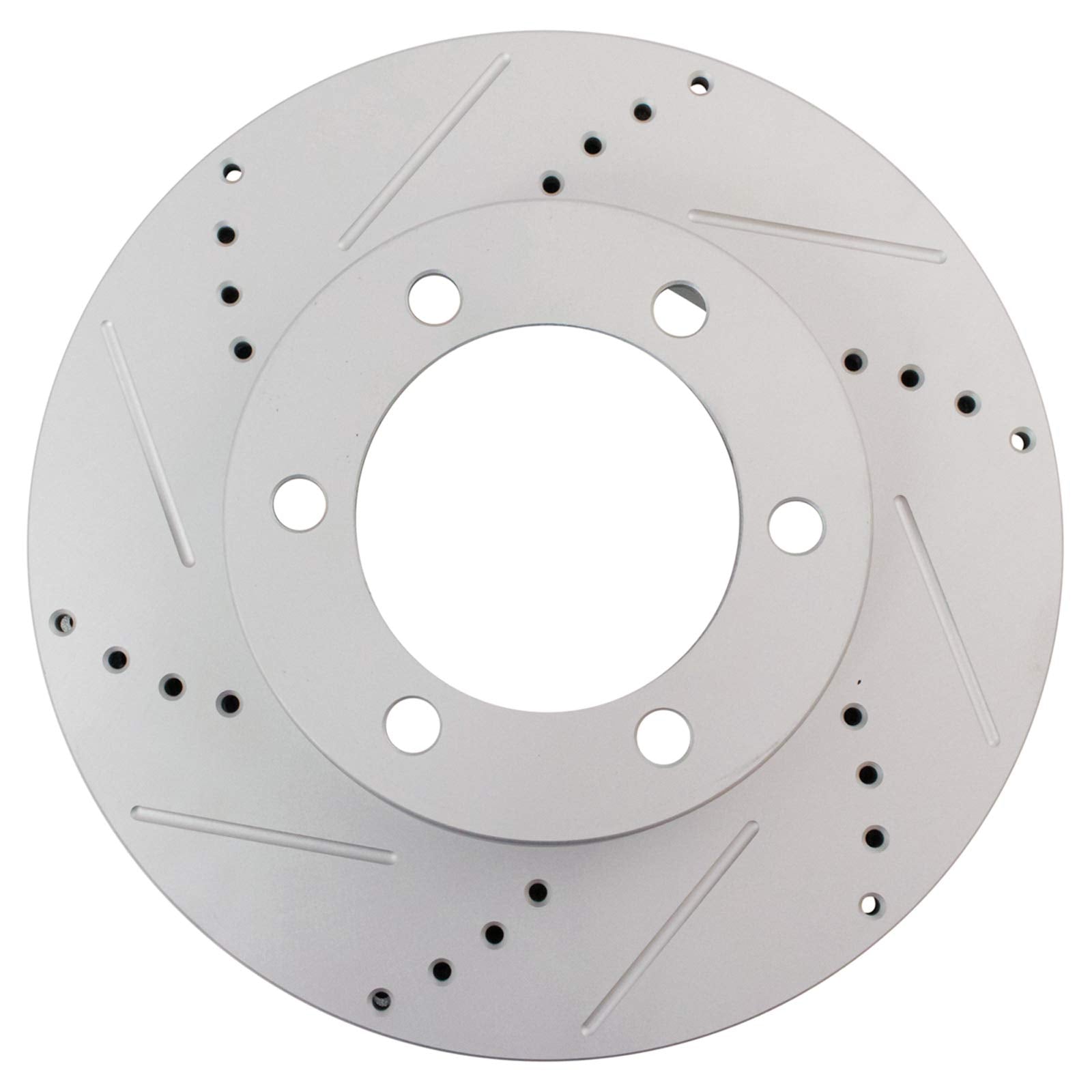 Trq Front Performance Brake Rotors Set Premium G-Coated Cross Drilled & Slotted Compatible With 2001-2007 Toyota Sequoia 2000-20