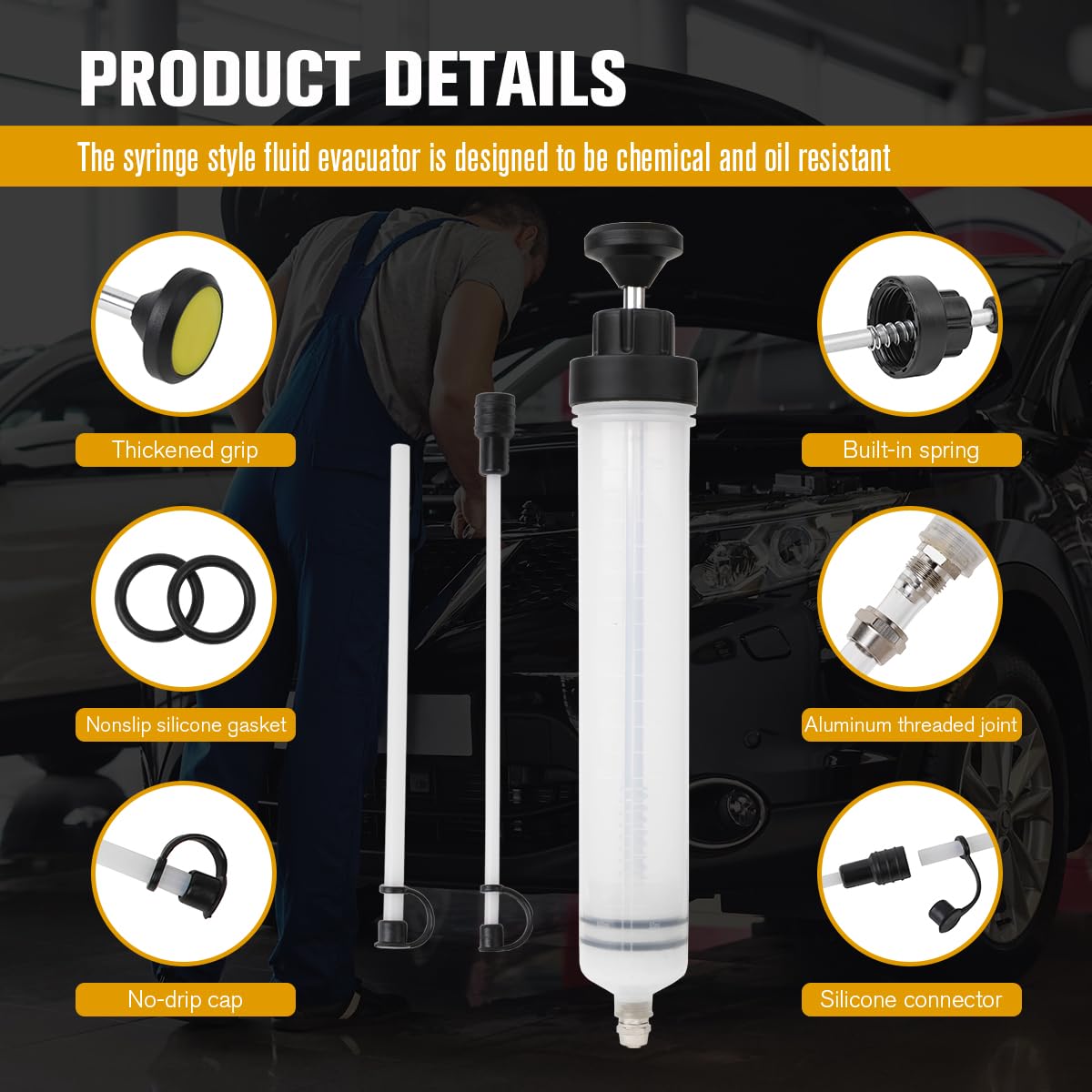 Wenzhon Fluid Extractor, Automotive Fluid Extractor Pump Manual Fuel Suction & Filler, Efficient Oil Extractor Pump for Fluid Ex