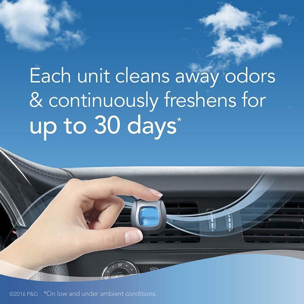 Febreze Car Air Fresheners, 2 Linen & Sky And 2 Hawaiian Aloha Scents, Odor Eliminator For Strong Odors (4 Count)