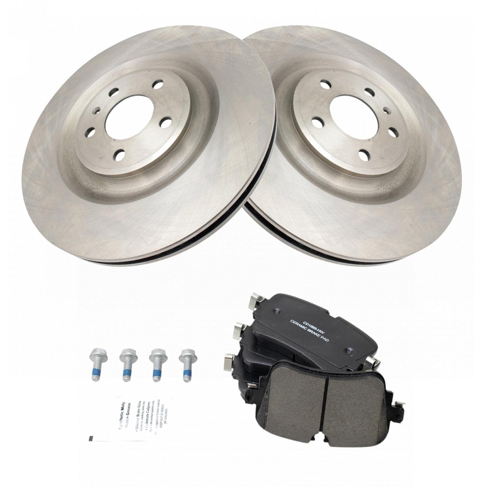 Trq Rear Brake Pad & Rotor Kit Brake Pads Brake Rotor Ceramic Compatible With 2019-2020 Audi A8 Quattro 2019 E-Tron Quattro 2017