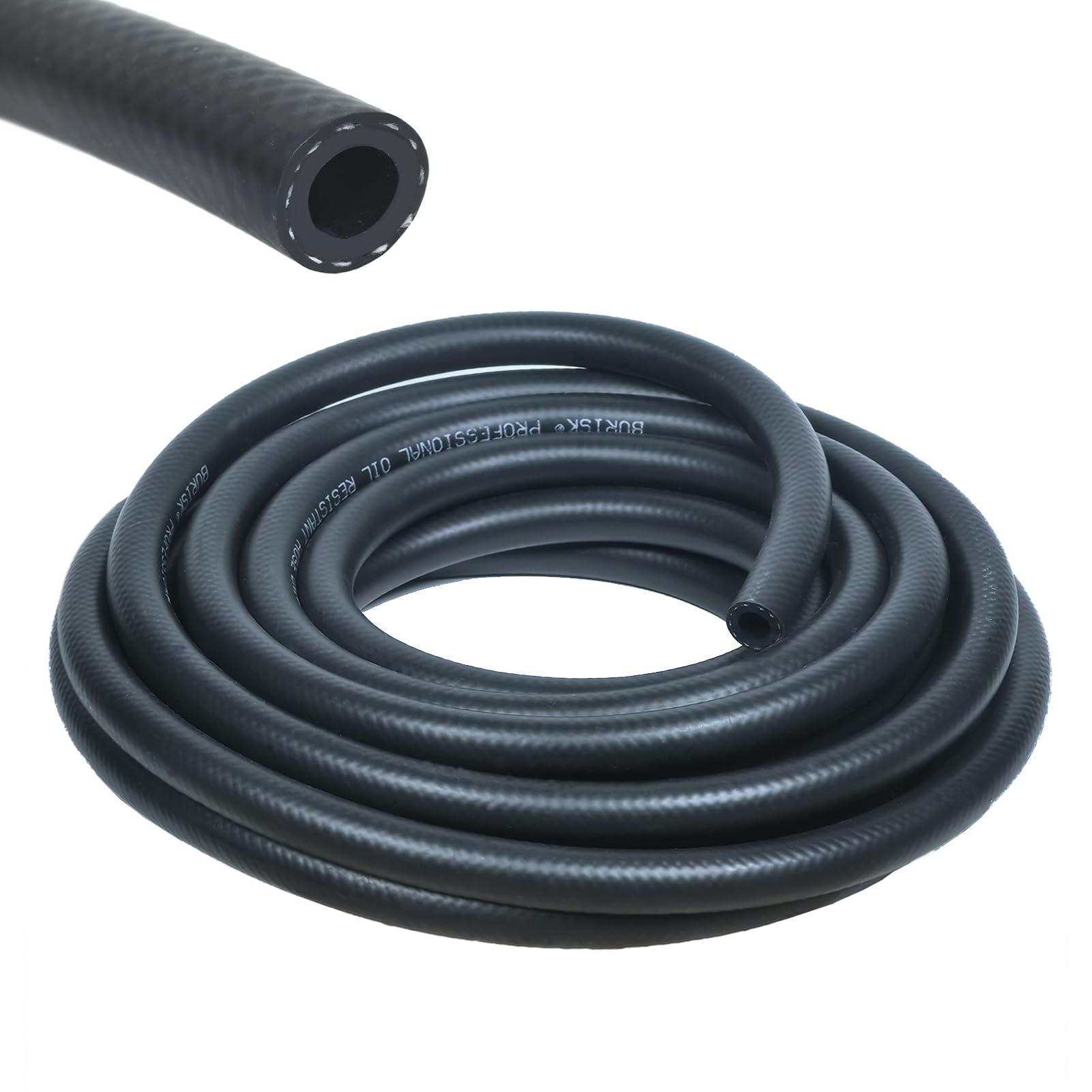GIWOSK 25Ft 3/8 ID Fuel Line Hose, NBR Rubber Hose High Pressure 300PSI Boat Fuel Tube for Motorcycles, Marine Boat Outboard, Sm