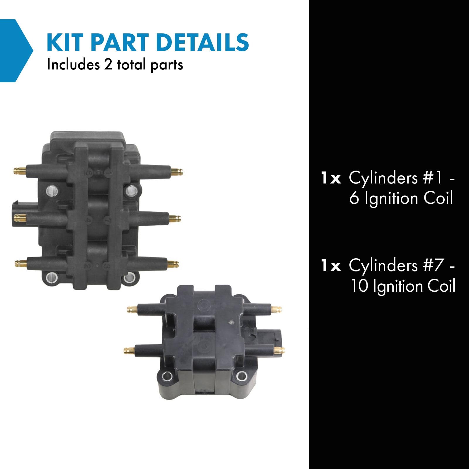 Trq Ignition Coil Set Compatible With 1994-1996 Dodge Ram 2500 Ram 3500