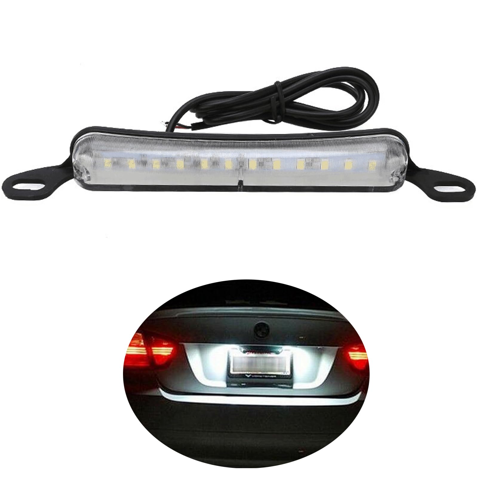 Anki HappiGo ANKIA Universal 12 LED License Plate Light Running Lamp Reverse Lights Tail Light Assembly for Car Trailer UTV ATV 