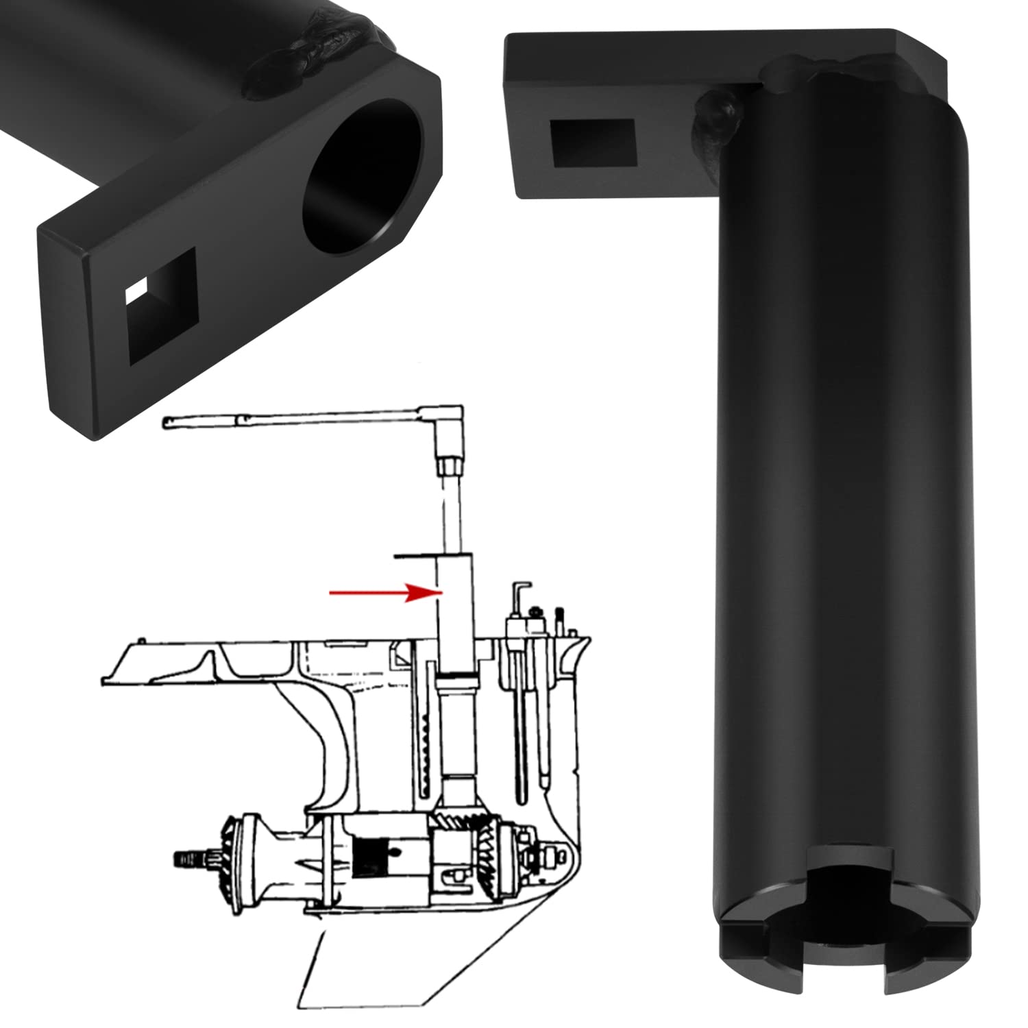 91-43506 Drive Shaft Bearing Retainer Wrench Tool Removal and Installer the Threaded Driveshaft Bearing Retainer Fit for Mercury