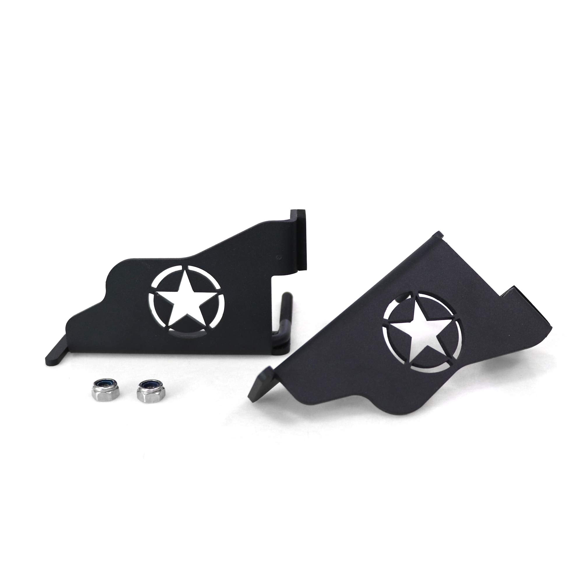 Sukemichi Black Steel Front Foot Pegs For 1997-2006 Jeep Wrangler Tj Exterior Door Hinge Foot Peg Rest Pedal- 1 Pair
