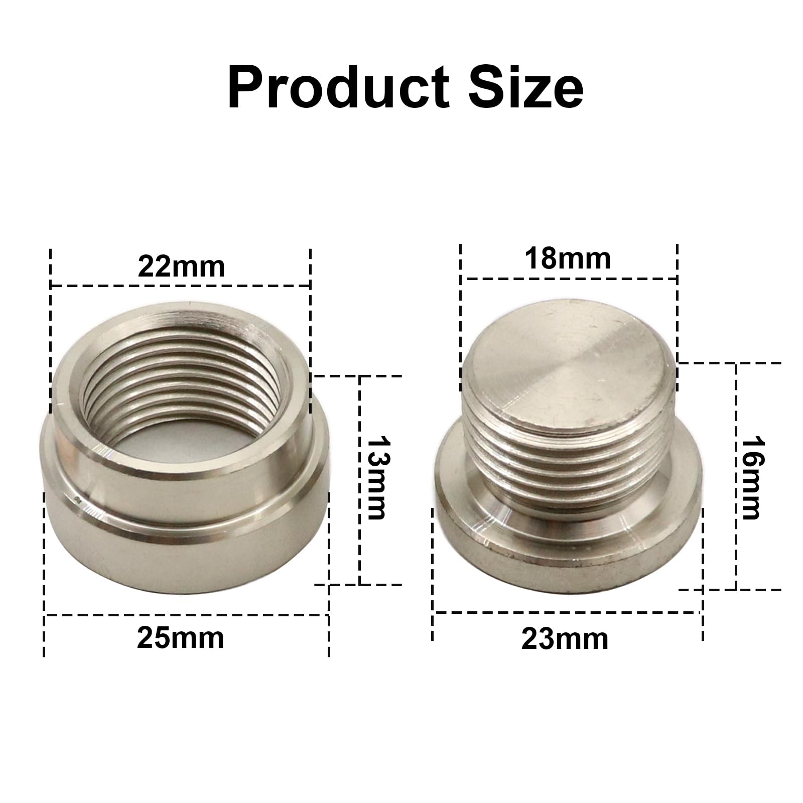 SecosAutoparts Steel Bung & Plug Kit, 12mm Height, 18mm Diameter, Model 12125ST - Transmission Sump Drain Plug (Weld In)