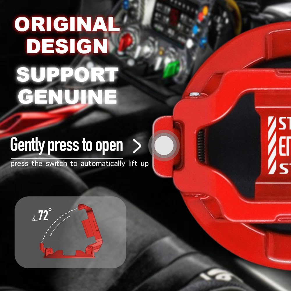 ???????????????? | Tybasthe Push Start Button Cover, Car Engine Start Stop Button Cover Protector, Cool Car Accessories Interior Decor Sticker Motorcycle Key Ignition Switch Cover, Red