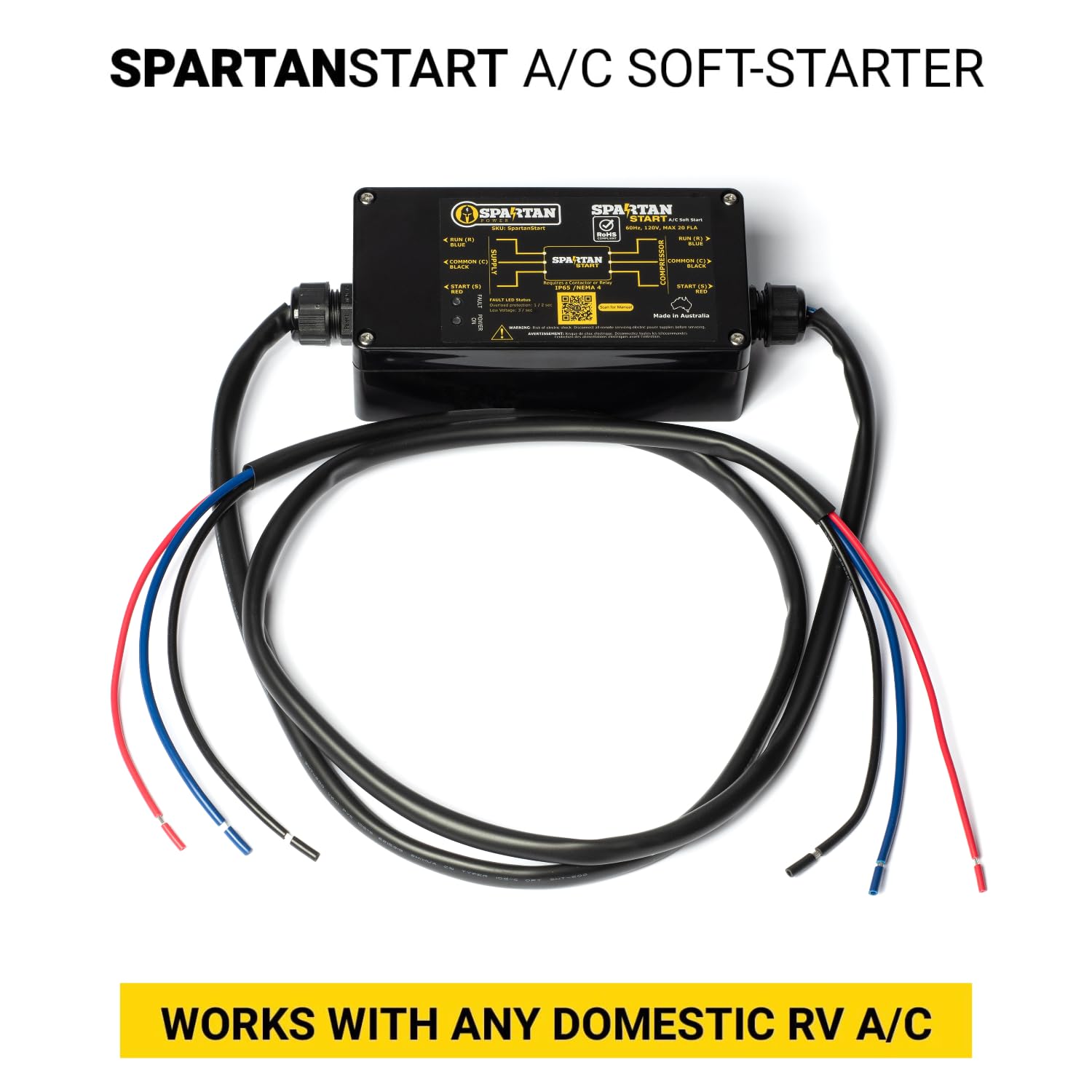 Spartan Power SpartanStart Soft Start Kit for RV A/C Units, Up to 20K BTU, 120V, White, 1 Count