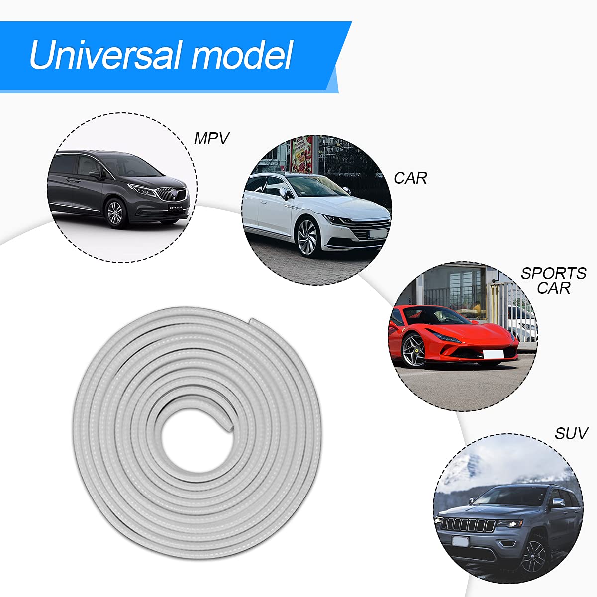 Car Door Edge Guards, 32Ft Universal Rubber Seal Protector U Shape Edge Trim Car Door Edge Protection For Most Car, Aluminum Boat Edge Guards (Gray/32Ft)