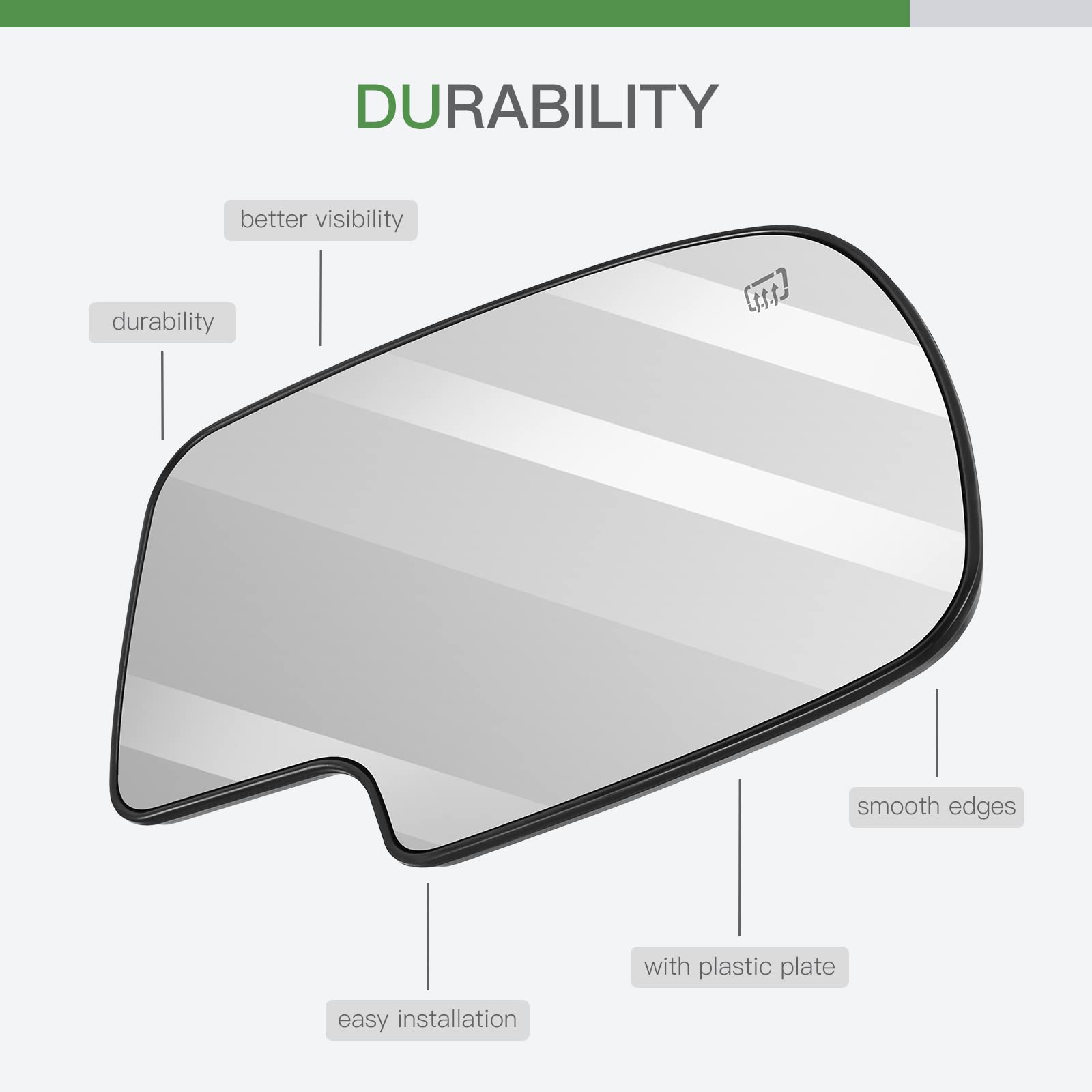 Scitoo Exterior Mirror Replacement Glass,Fit For Chevy Exterior Accessories Mirrors Glass Fit 03-07 For Chevy For Gmc Silverado Sierra 1500/2500 Hd/3500 Classic Models With Power Heated (Pair)