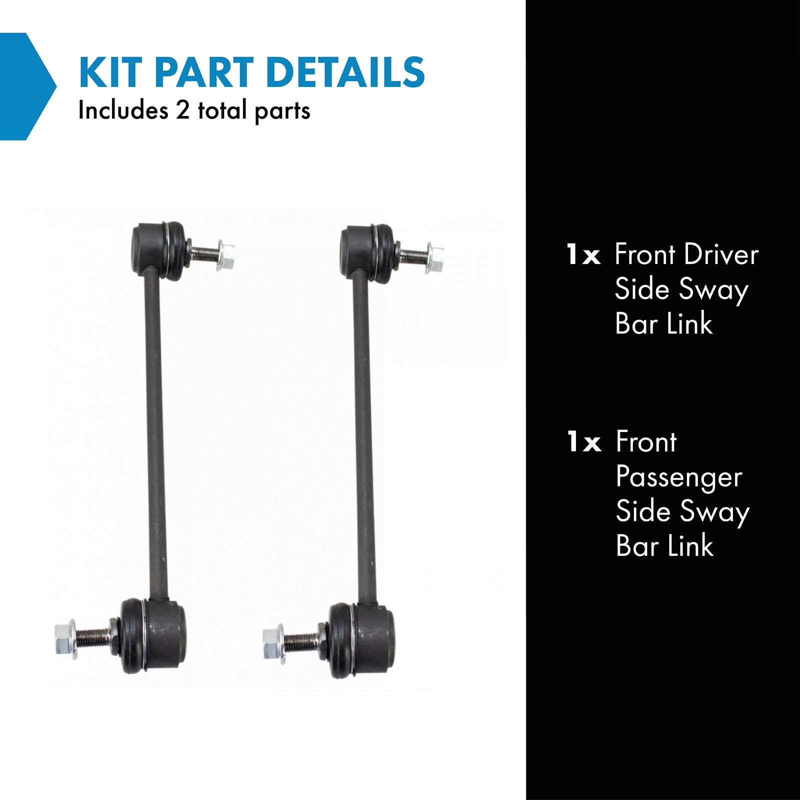 Trq Front Sway Bar Stabilizer Link Set Compatible With 2014-2023 Jeep Cherokee