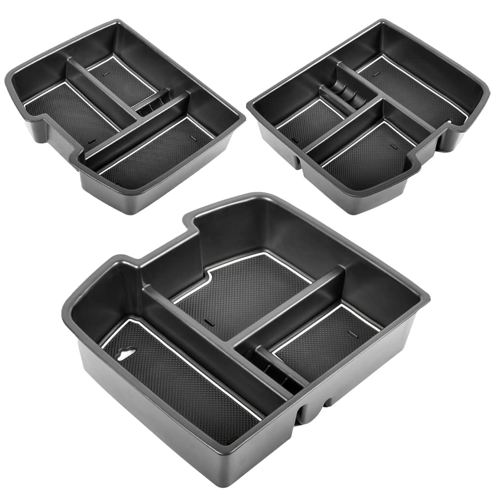 Tacorbo Center Console Organizer Tray For 2007-14 Gmc Sierra 2500 3500 Accessories Yukon Xl Silverado 2500 3500 Suburban 1500 Tahoe /07-13 Gmc Sierra 1500 Chevy Silverado Suburban 2500 Avalanche White