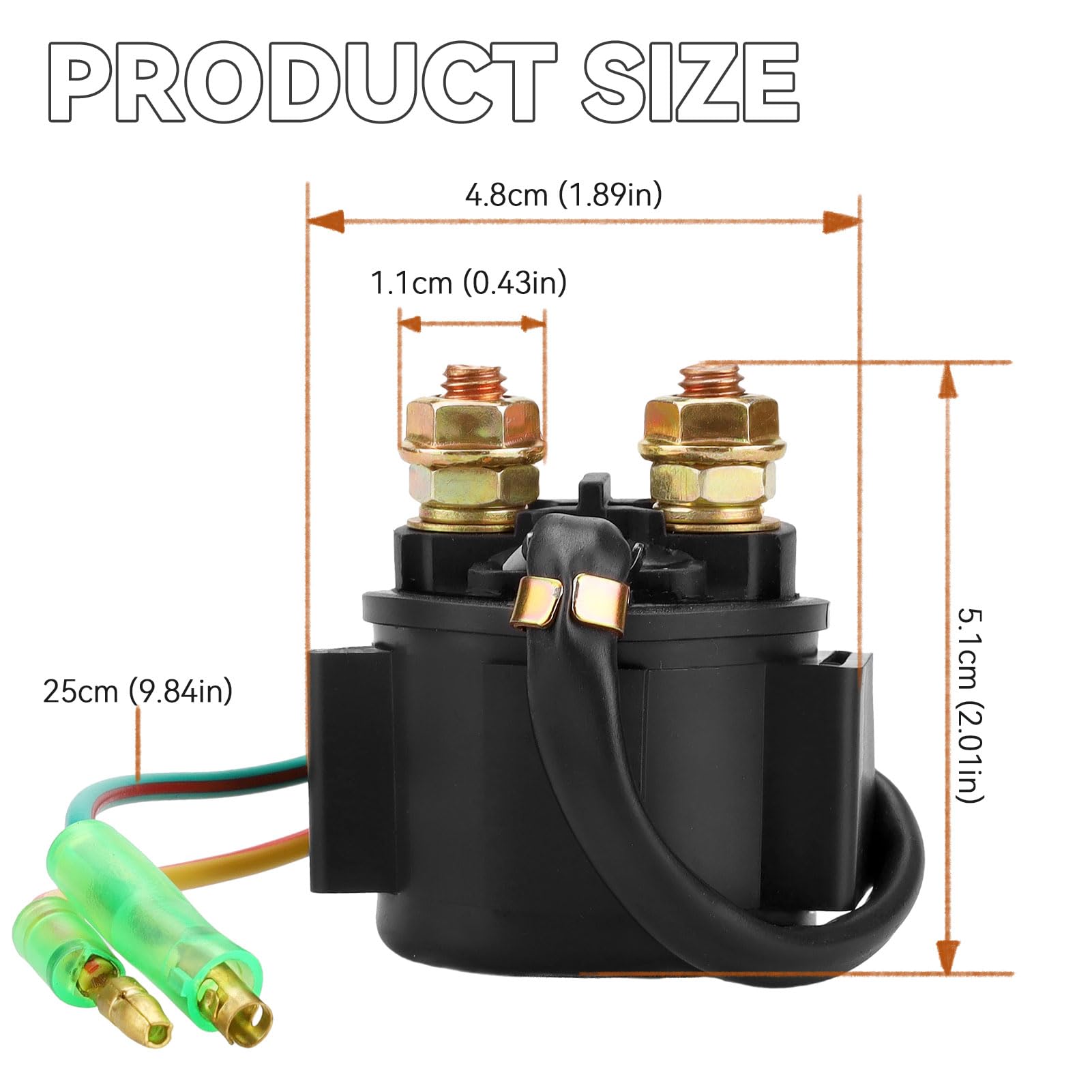 Starter Solenoid Relay for Honda TRX250 250ex Recon 250 Fourtrax 300 350 Honda 400ex / Kawasaki KZ440 KZ250 LTD Ducster KLT200 K