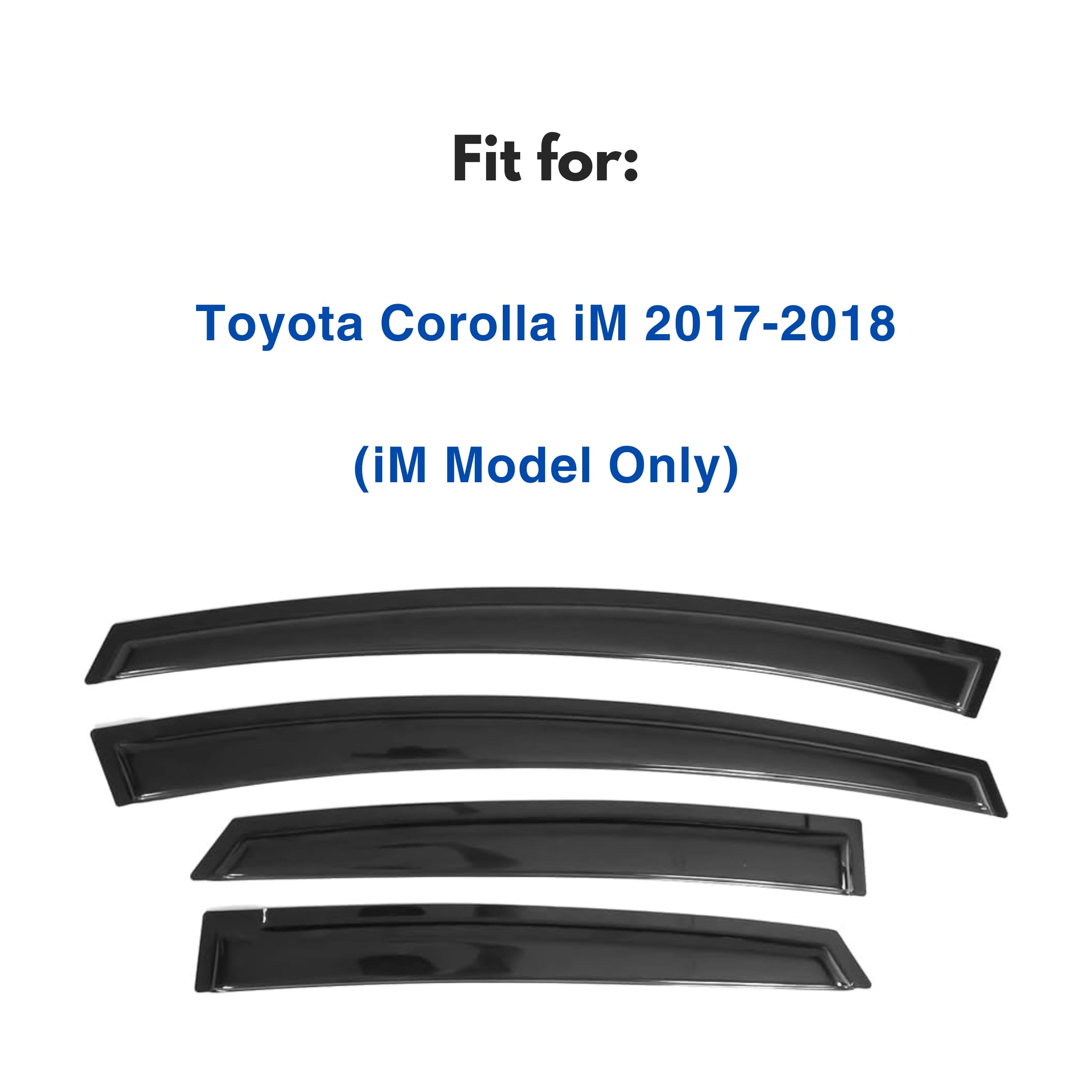 Ig Window Visor For Toyota Corolla Im 2017-2018, Rain Guard Tape-On Extra Durable Sun Wind Side Vent Window Deflector, 2017 2018