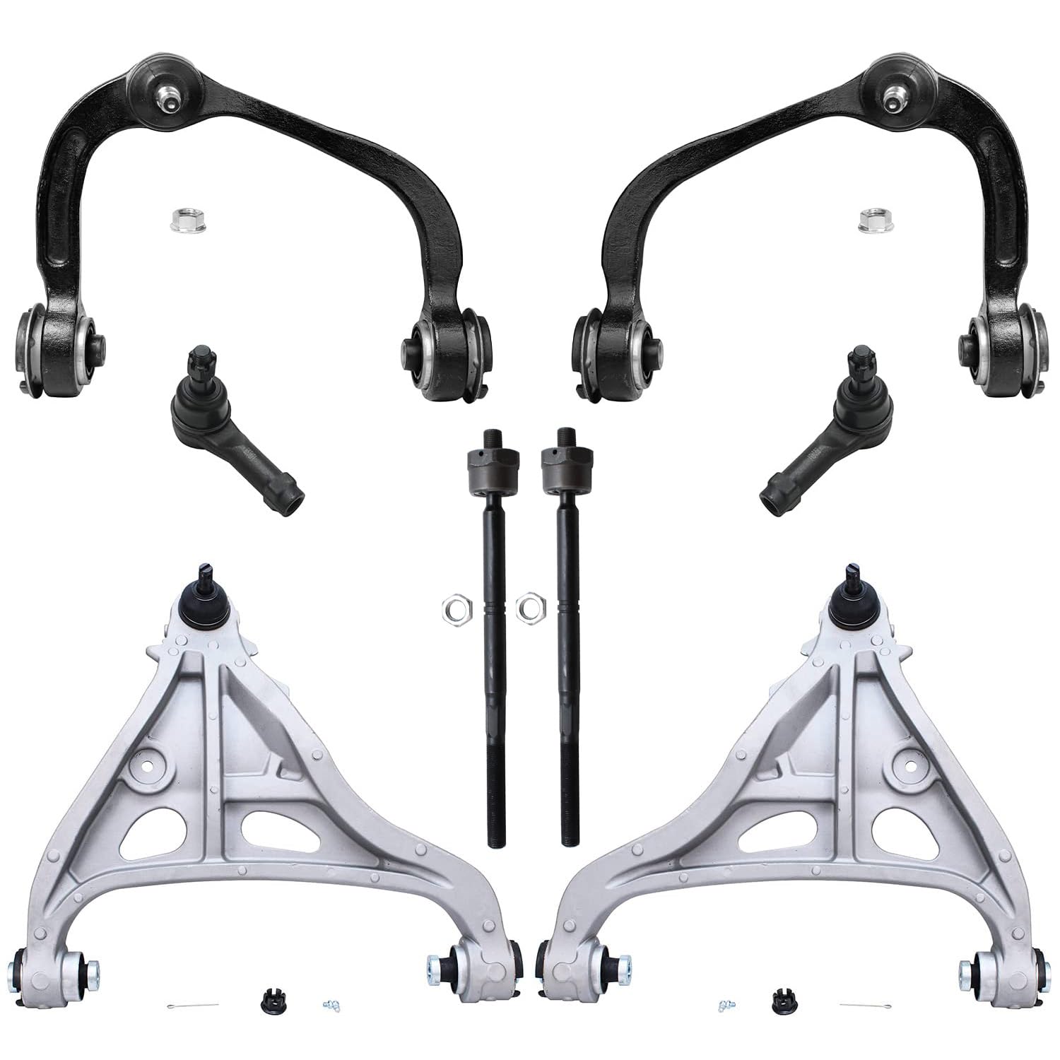 Detroit Axle - 4WD Front End Control Arms Kit for 05-08 Ford F-150 Lincoln Mark LT, 4 Upper & Lower Control Arms 4 Tie Rod Ends 