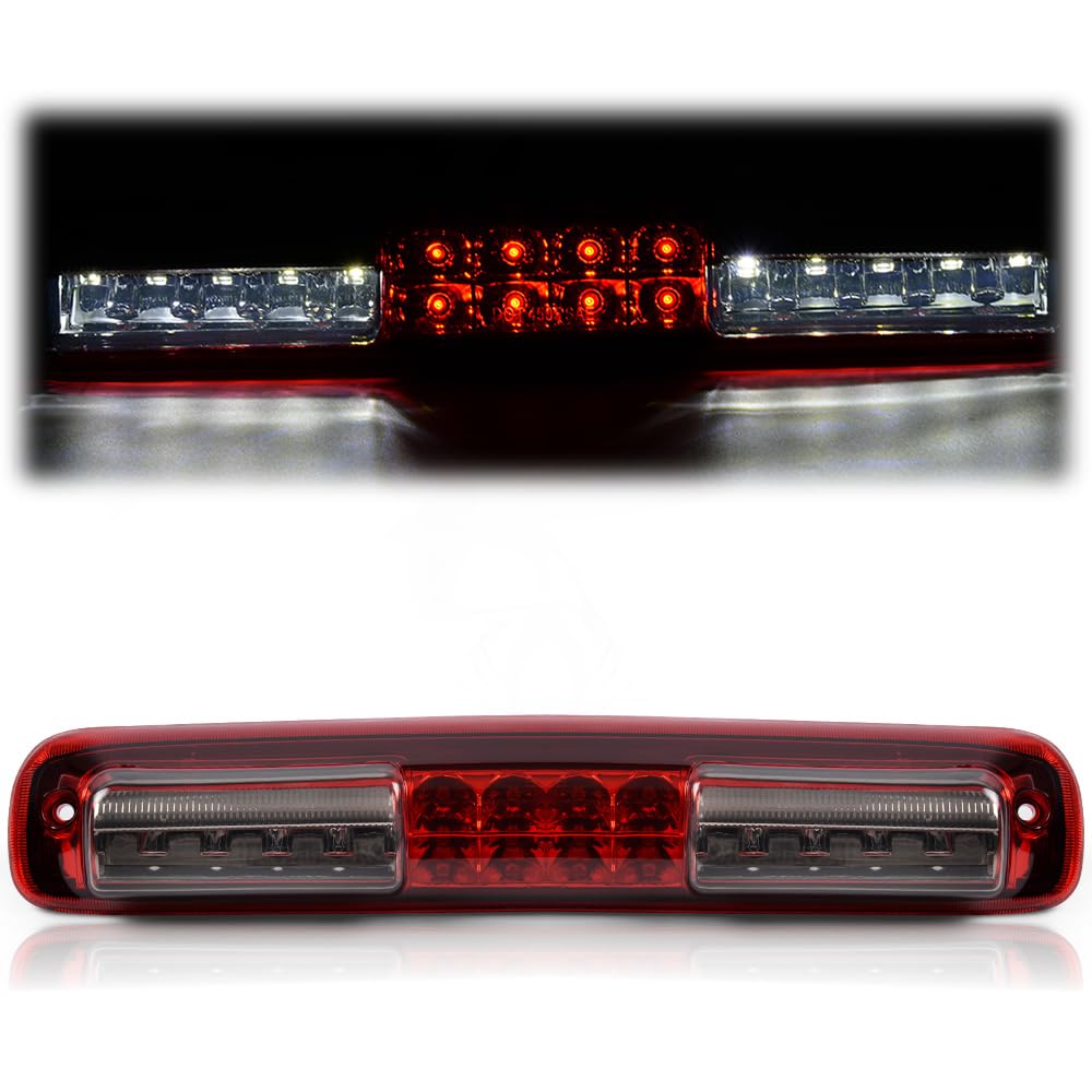 LQI LED Third Brake Light Compatible With 1999-2006 Chevy Silverado GMC Sierra 1500 2500HD 3500,3RD Cargo LED Tail Lamps Chrome 