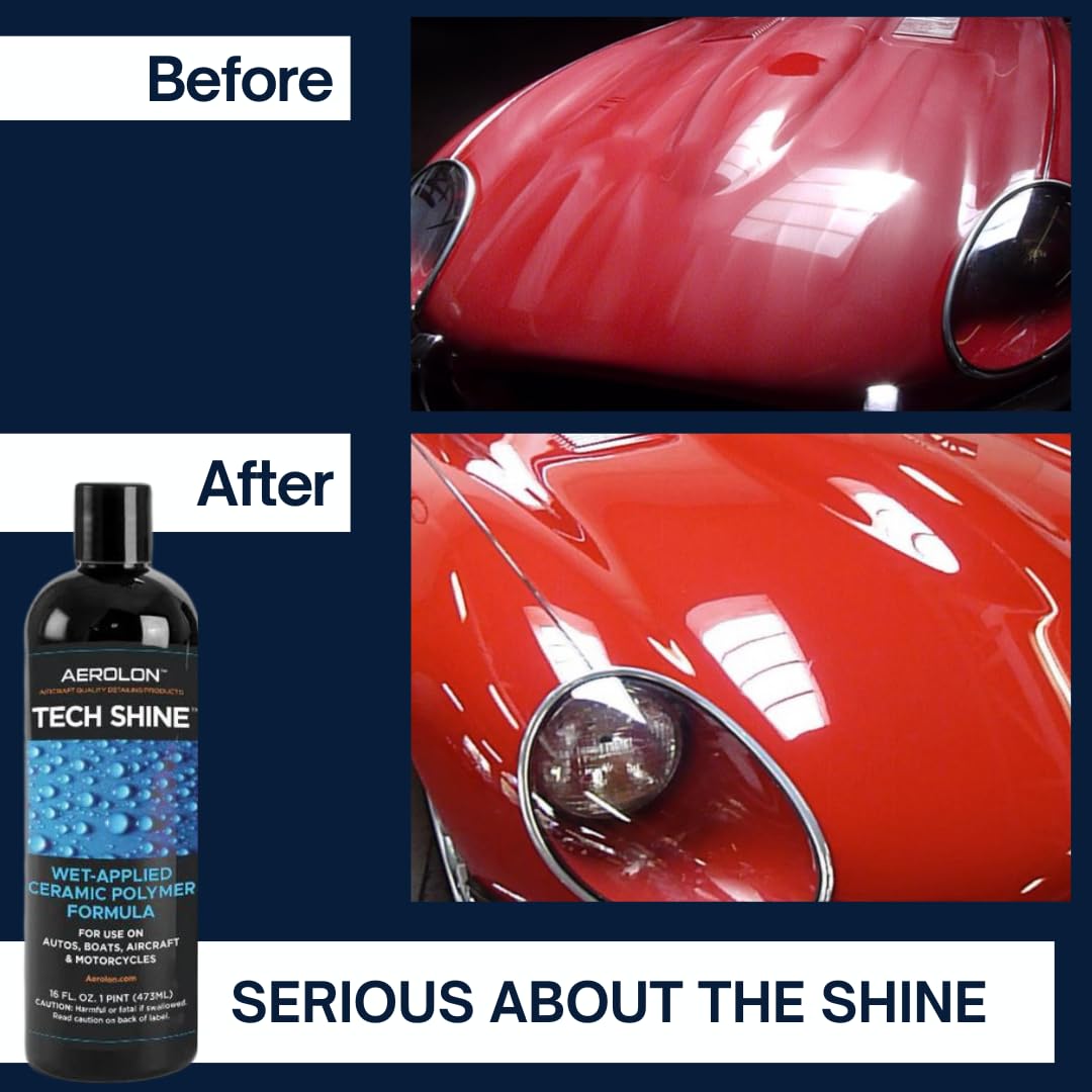 Aerolon Tech Shine Polymeric Car Wax - Fast Wet-Applied Coating - 1 Gallon Jug - Hydrophobic Protection for All Exterior Surfaces