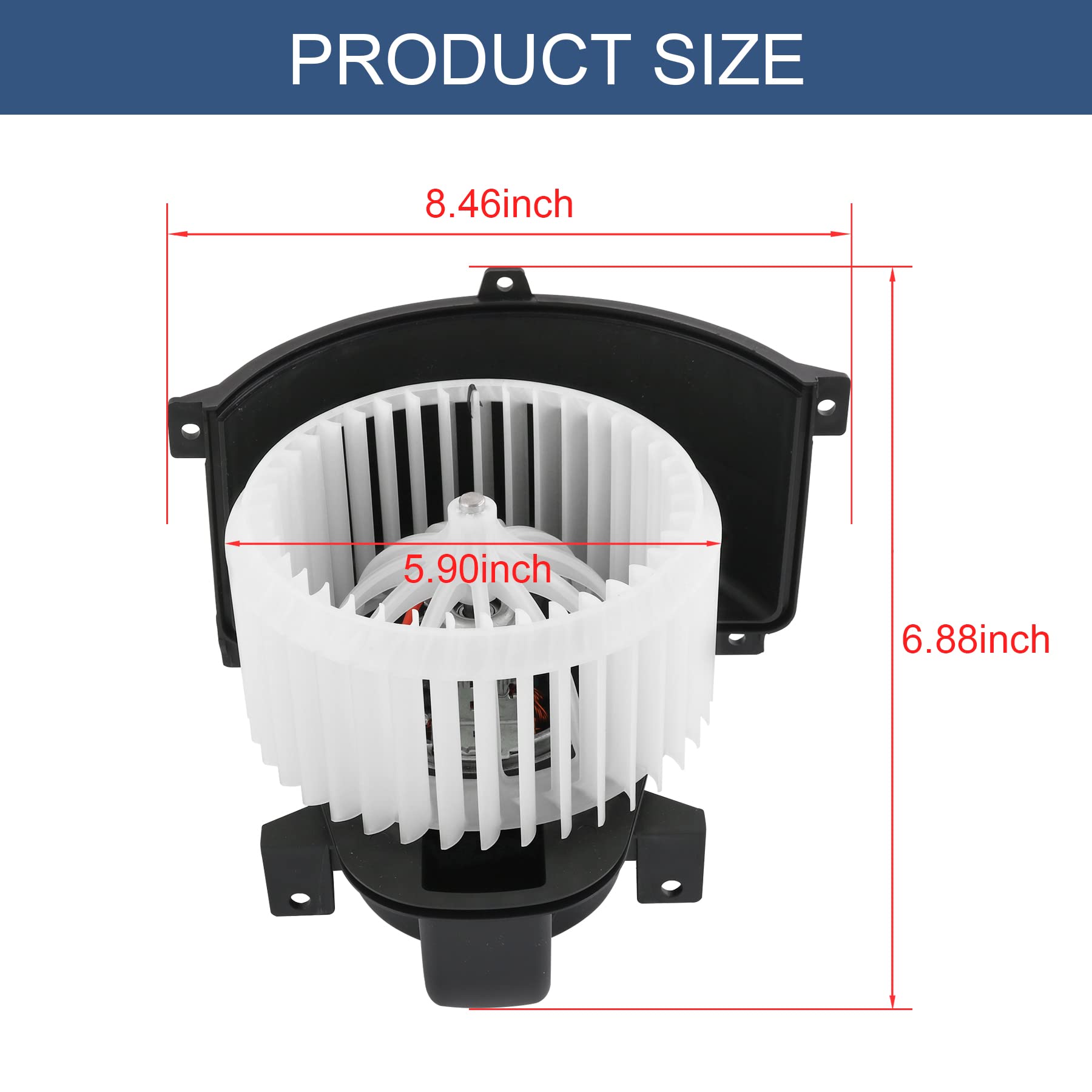 JDMSPEED Heater Blower Motor & Cage Front Replacement for Audi Q7 2007-2015, Replacement for Volkswagen VW Touareg 2004-2010 Rep