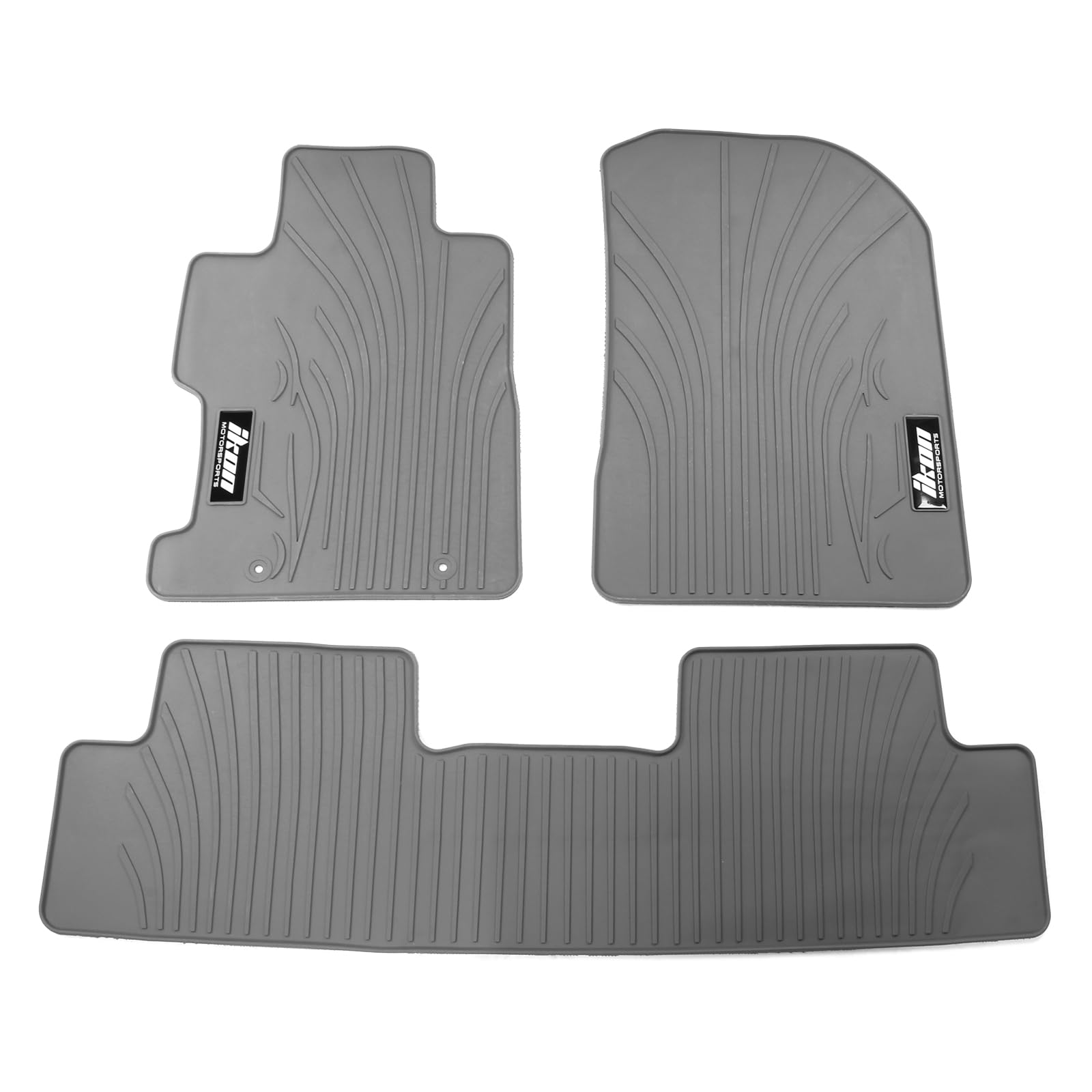 IKON MOTORSPORTS, Floor Mats Compatible with 2006-2011 Honda Civic Coupe & Sedan, Gray/Grey Latex All Weather Easy Clean Interio