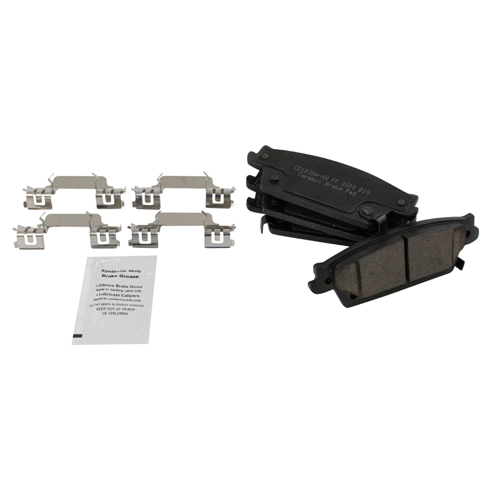 Trq Rear Brake Pad & Rotor Kit Brake Pads Brake Rotor Parking Brake Shoe Set Ceramic Compatible With 2005-2009 Cadillac Sts