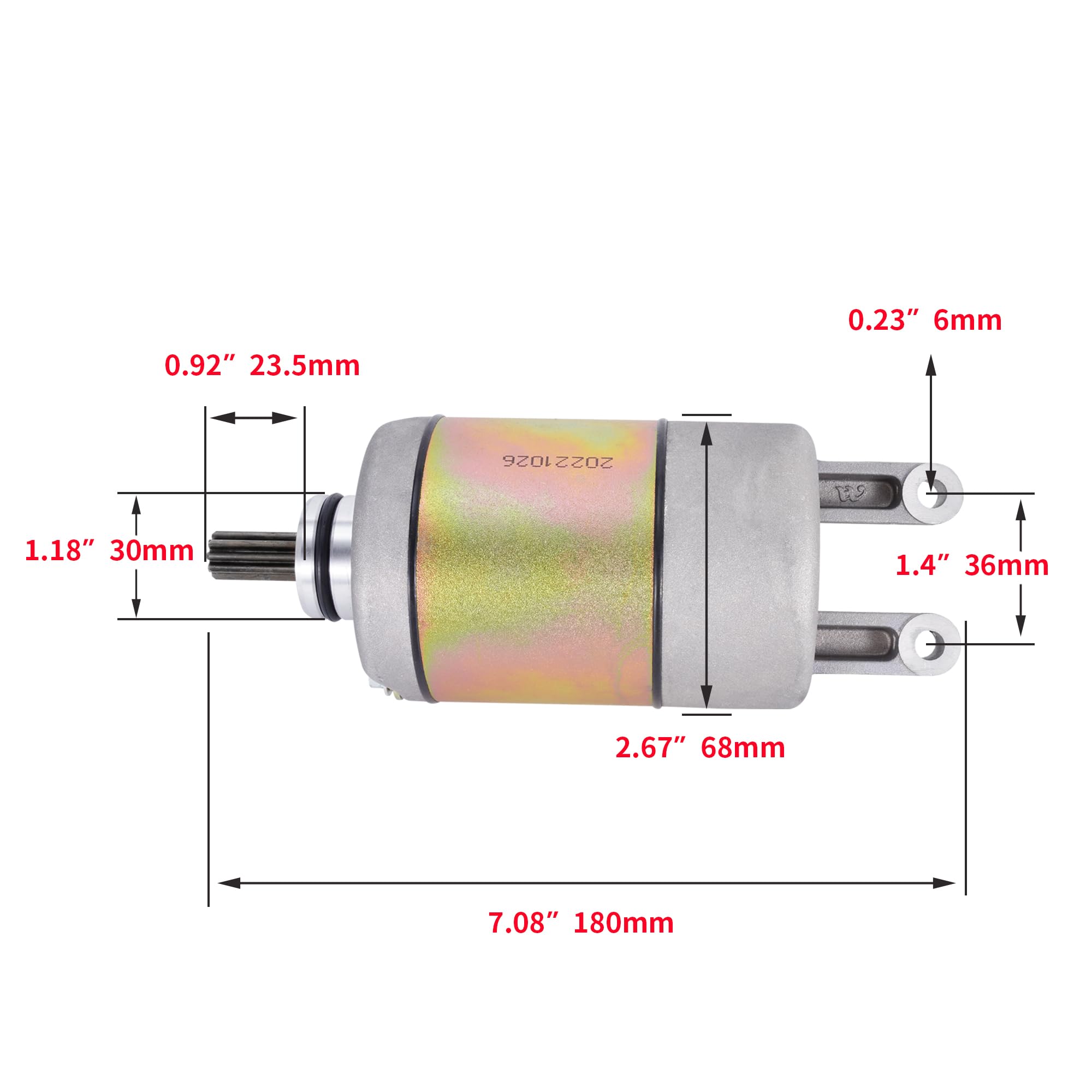 MTATCN Starter Motor Replacement for Manco Talon Linhai Bighorn 260cc/300cc ATV/UTV - Model H036
