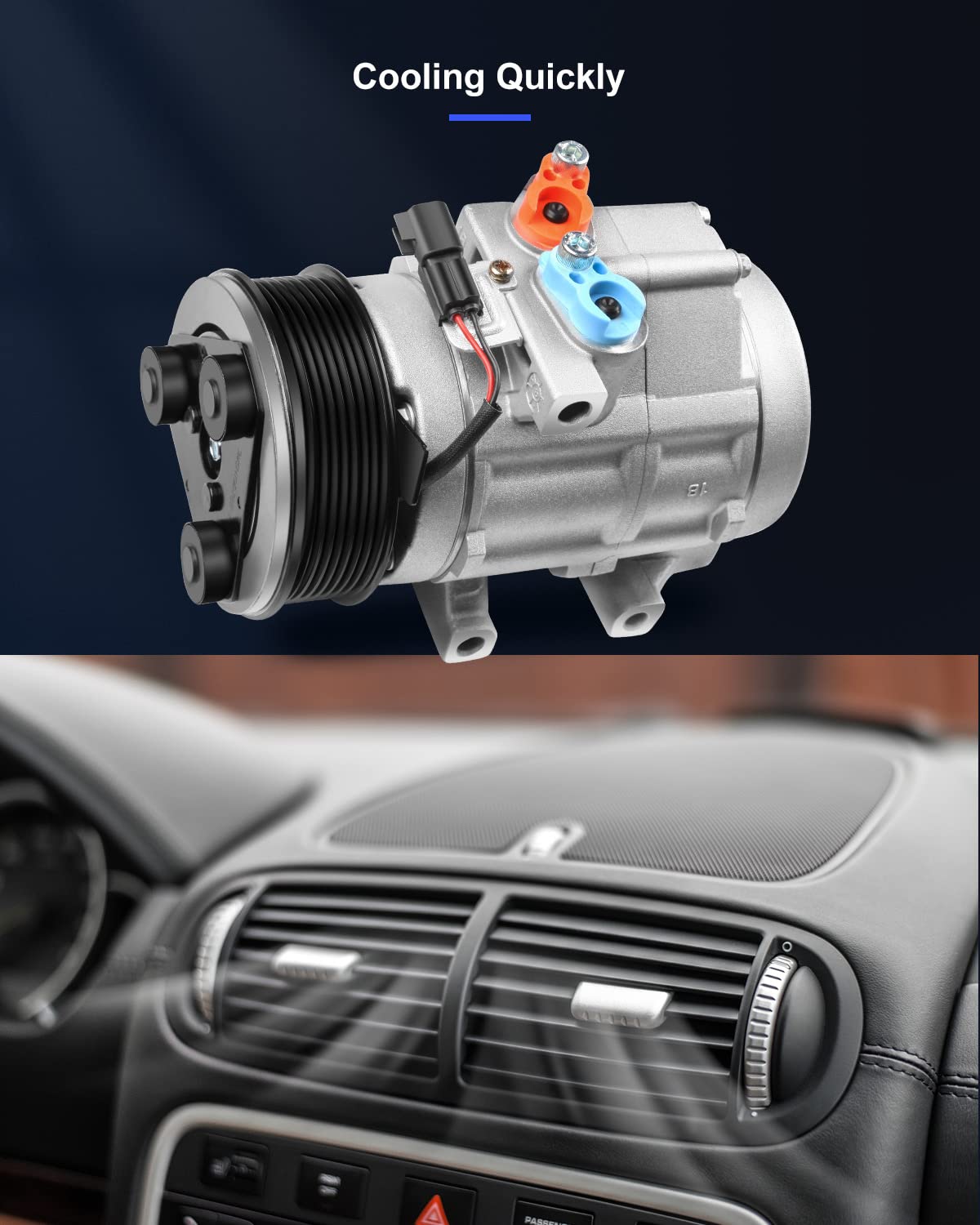 Eccpp Air Conditioning Compressor 2011-2016 For Ford For F-250 For F-350 For F-450 For F-550 Super Duty 6.7L A/C Compressor With