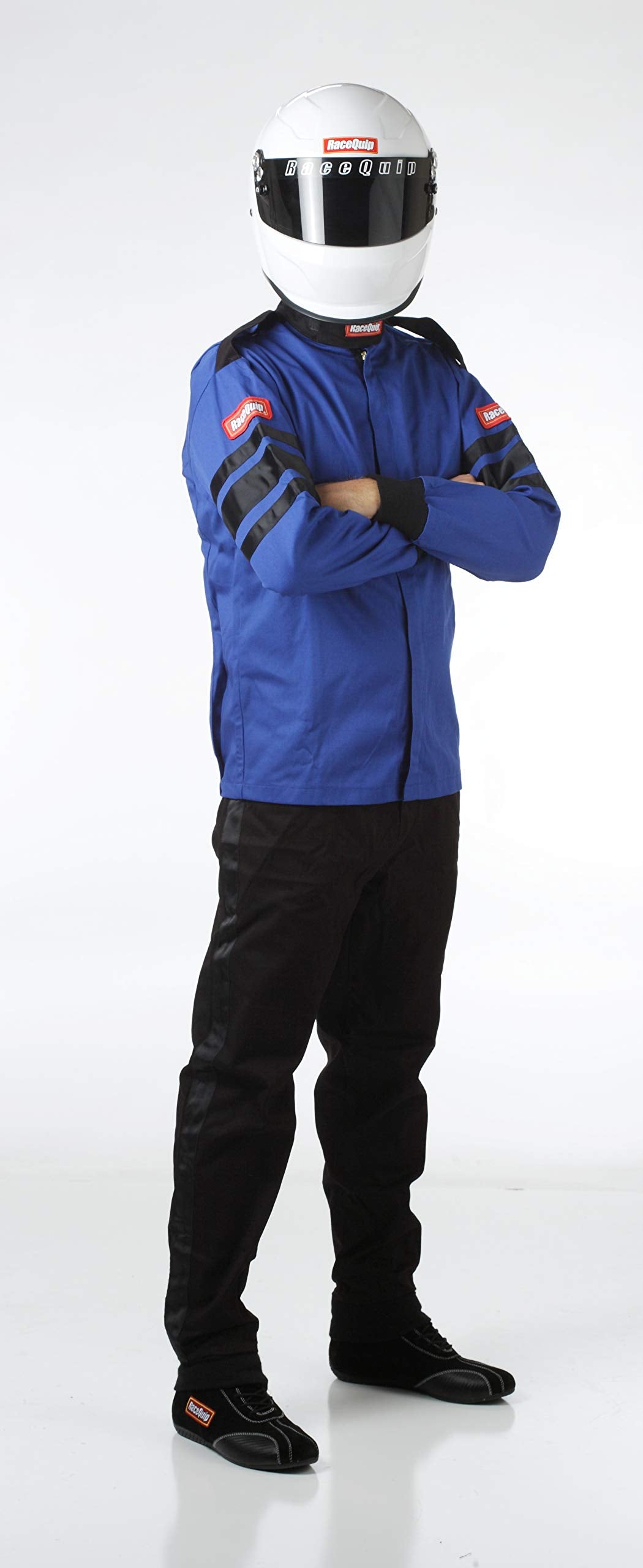 Racequip 111022Rqp 110 Series Driving Jacket Sfi 3.2A/1 Blue/Black Stripe Small