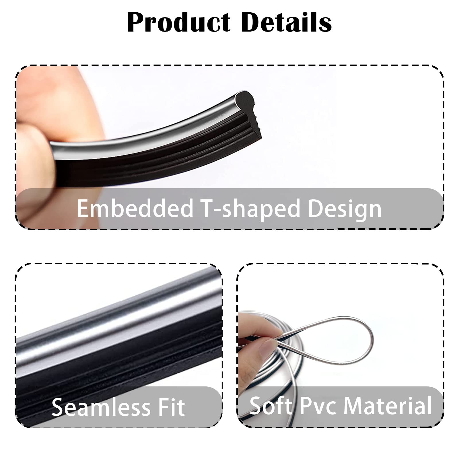 Car Interior Trim Strips,Universal 9.8 Ft Car Electroplating Decoration Styling Door Dashboard, Flexible Interior Trim Accessories With Installing Tool(Silver)