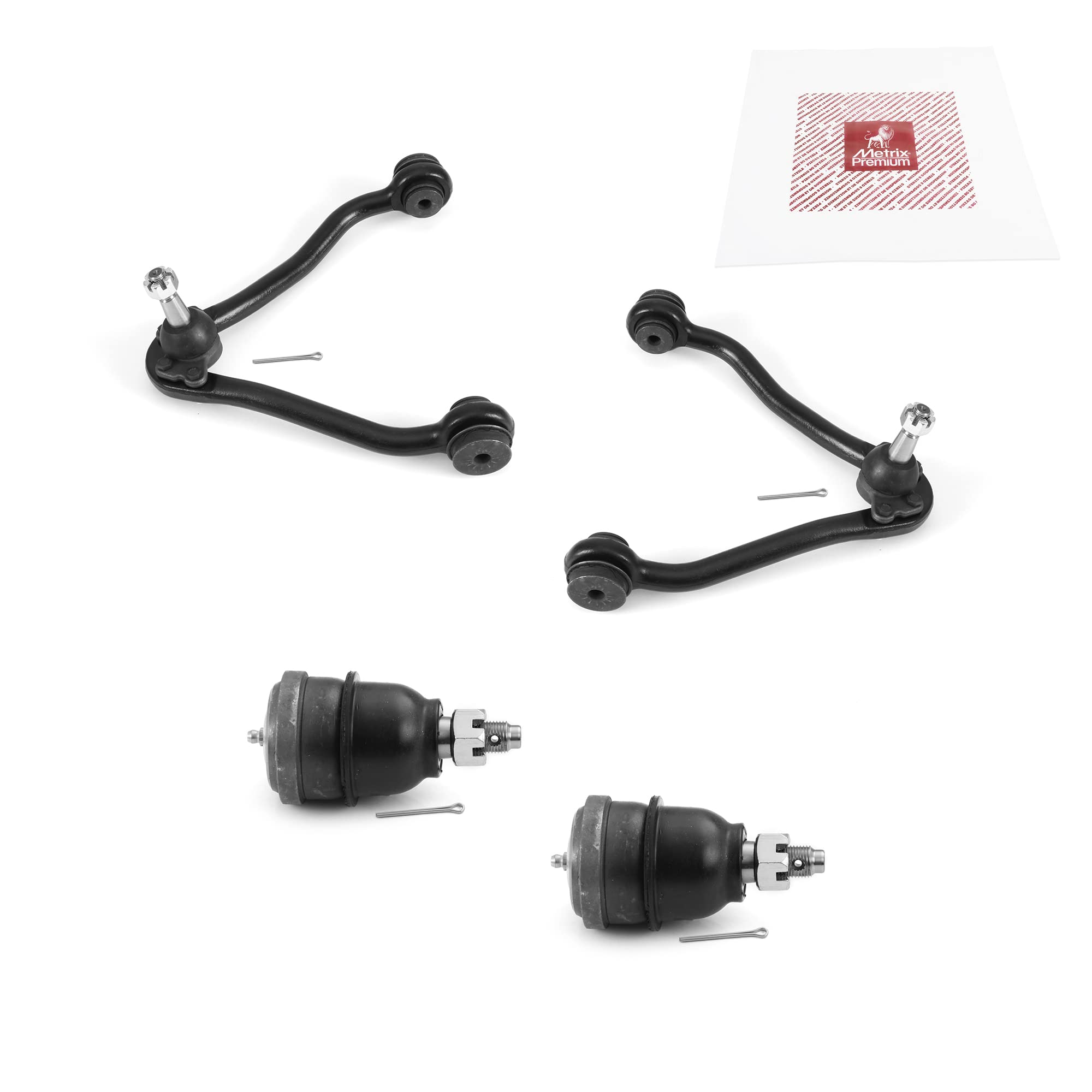 Metrix Premium Chassis Parts - 4 Pc Front L/R Upper Control Arm & Front Lower L/R Ball Joint Kit Fits 96-02 Chevrolet Express 25