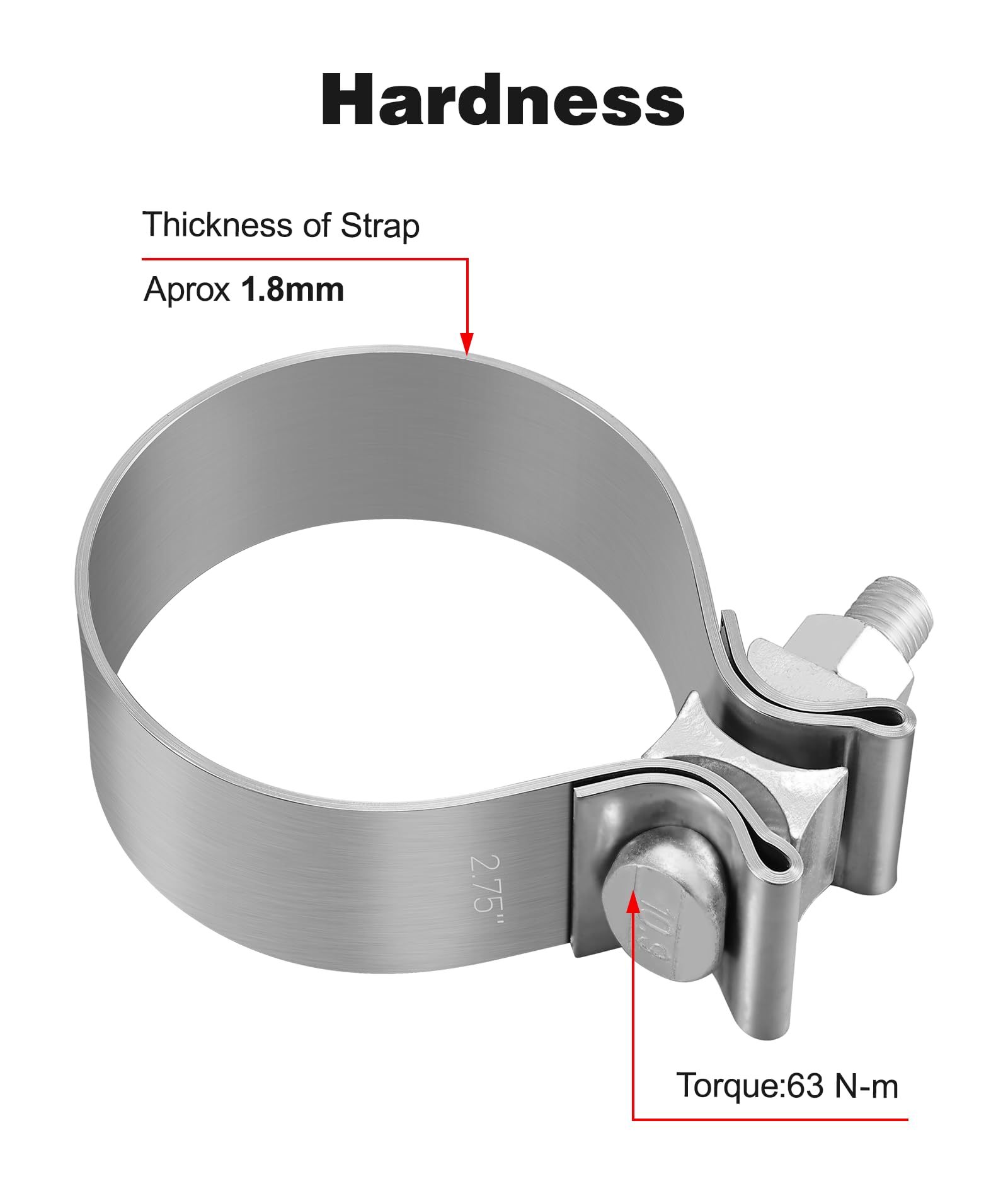 Evil Energy 3.0 Inch Exhaust Clamp,Narrow Band Muffler Clamp Stainless Steel For Pipes,Mufflers,Catalytic Converters 2Pcs