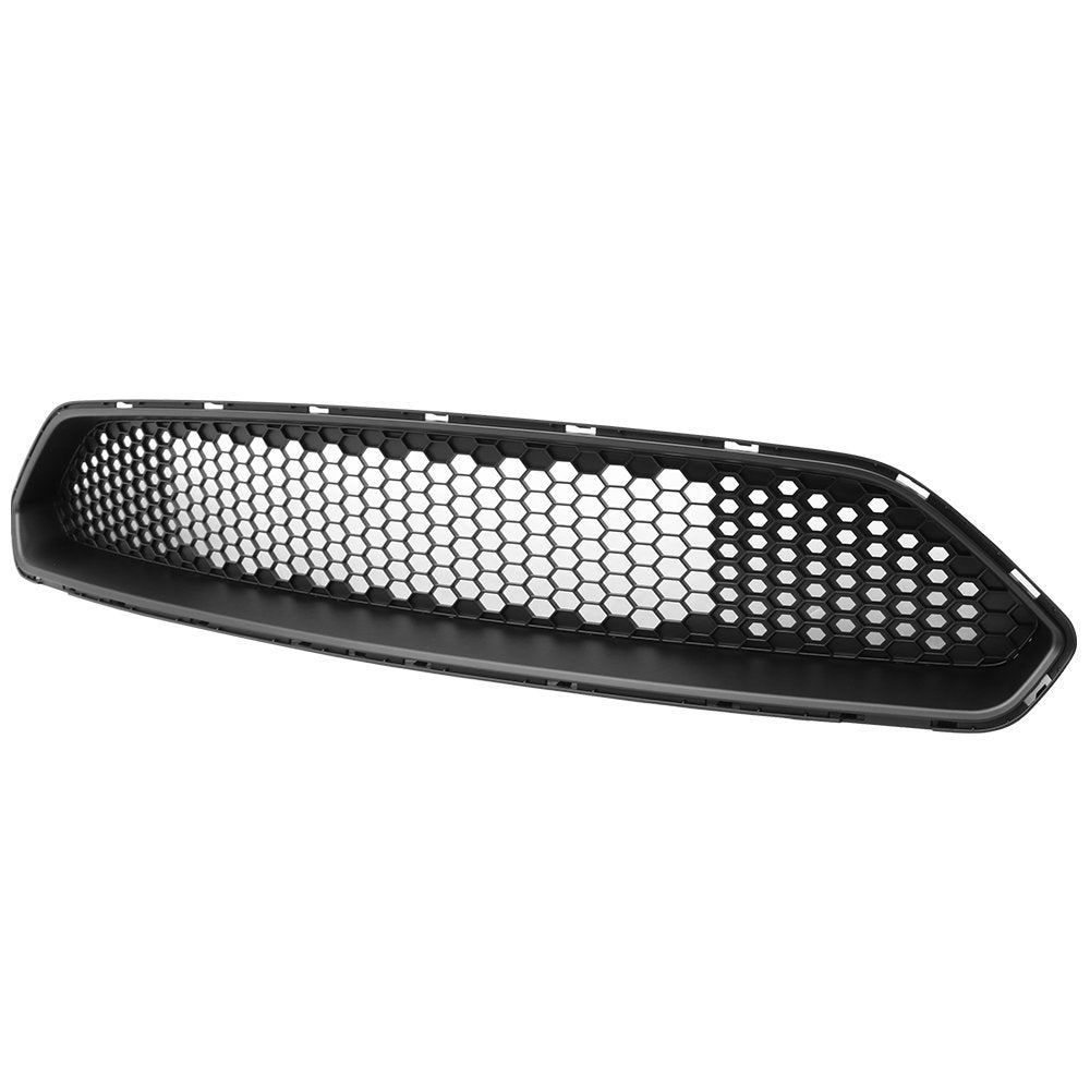 Ikon Motorsports Front Upper Grille, Compatible With 2018-2023 Ford Mustang Mesh Style Matte Black Abs Replacement Front Bumper