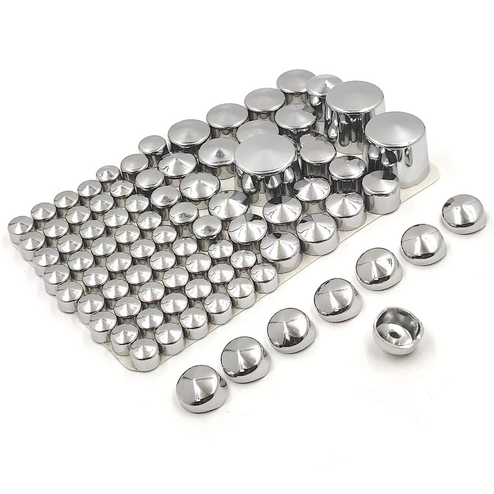Httmt Mt247-004-Cd 87 Pieces-Chrome Abs Plastic Bolts Toppers Caps Set Compatible With 2000-2005 2006 Harley Davidson Softail Tw