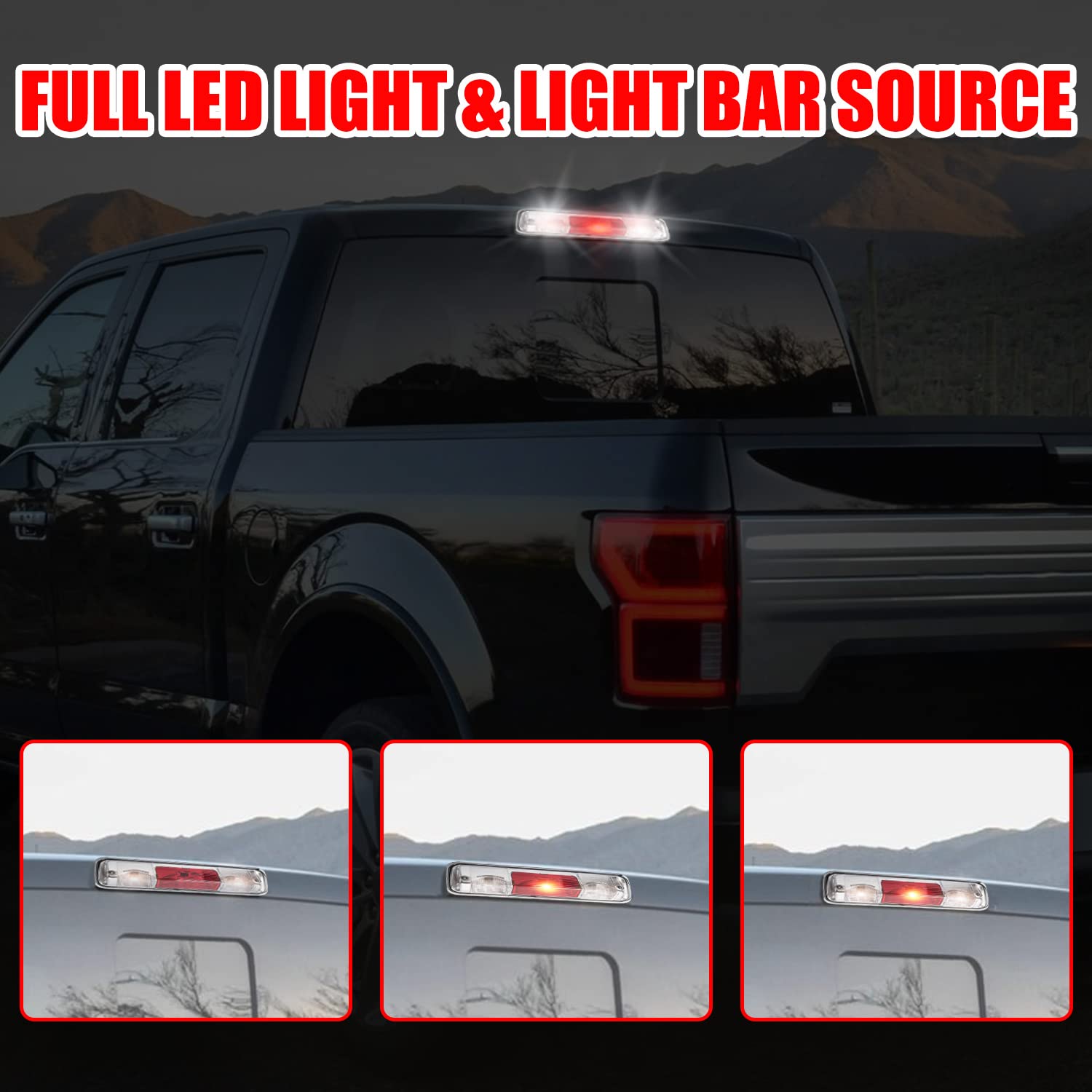RANSOTO 923-237 F150 Third Brake Light Center High Mount Stop, Trunk Cargo Rear Tail Light Compatible with 2004-2008 Ford F-150,