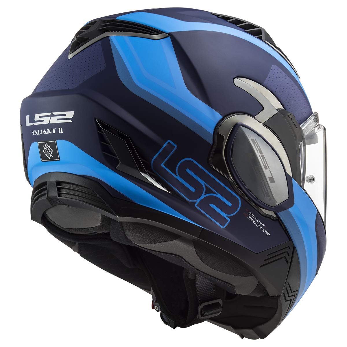 LS2 Helmets Valiant II Modular Helmet - Matte Blue, X-Small, Model 900-1151, Durable Plastic Design