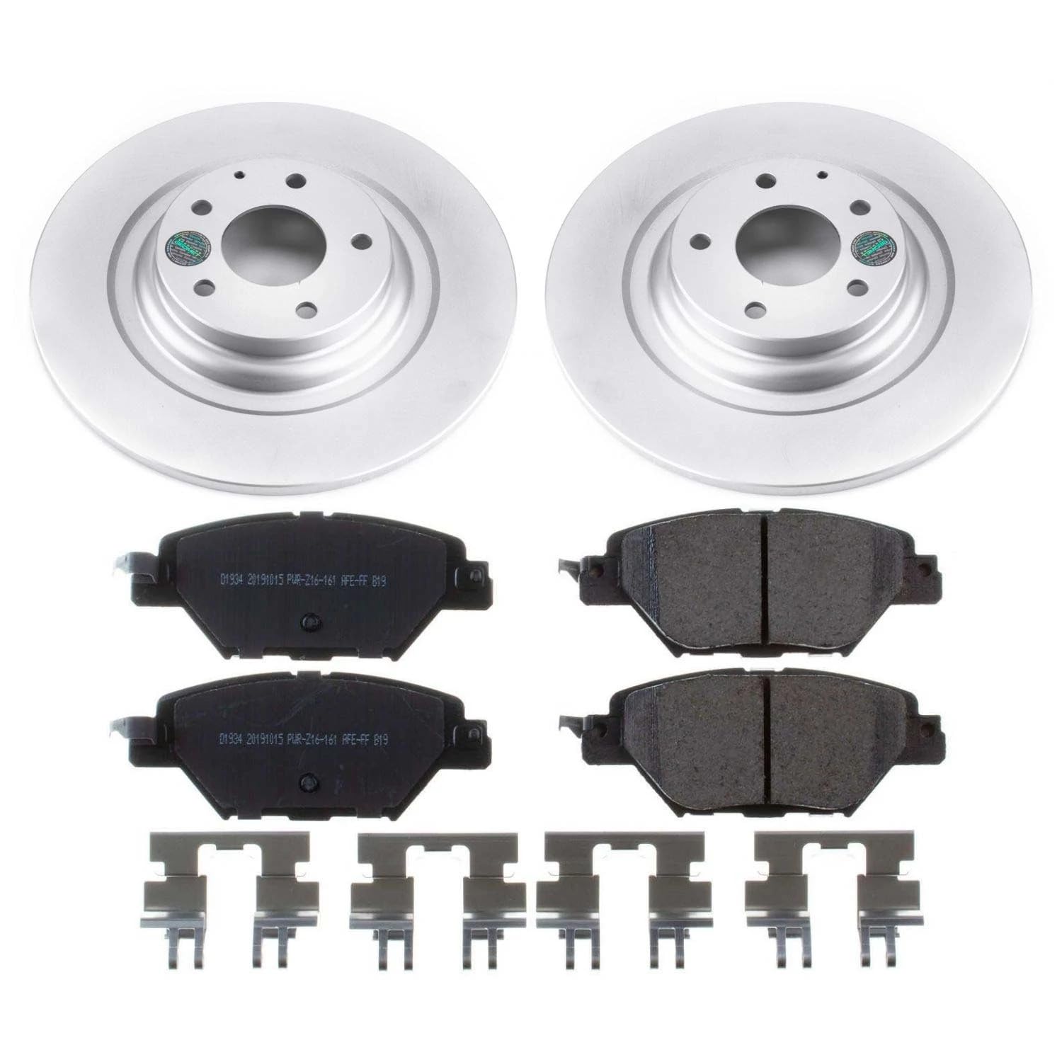 Power Stop CRK7742 Coated Rotor Rear Brake Kit- Coated Brake Rotors and Z17 Ceramic Brake Pads For Mazda CX-9 2016-2023 [Model S